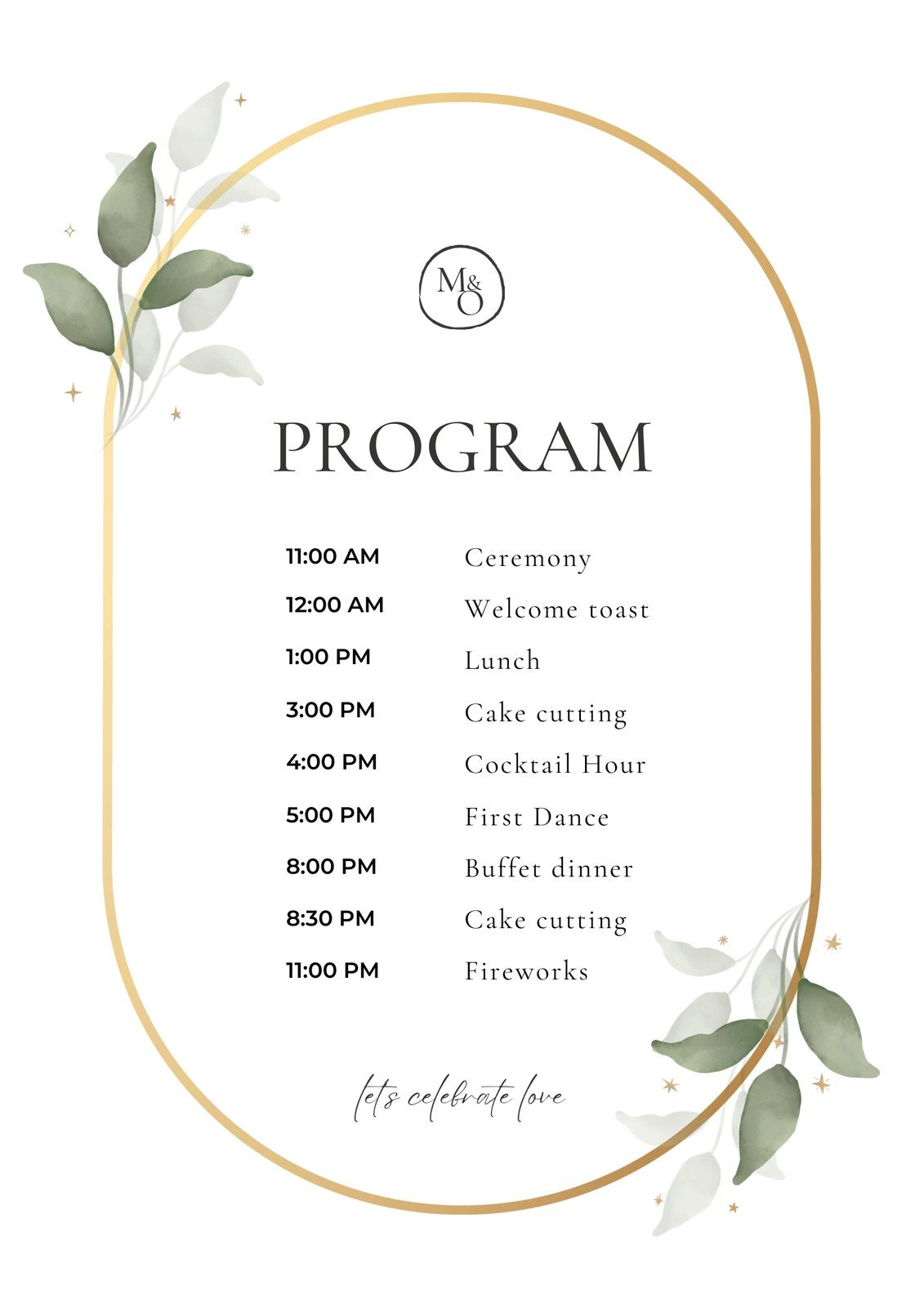 Free, Custom Printable Wedding Program Templates | Canva inside Free Printable Fan Wedding Programs