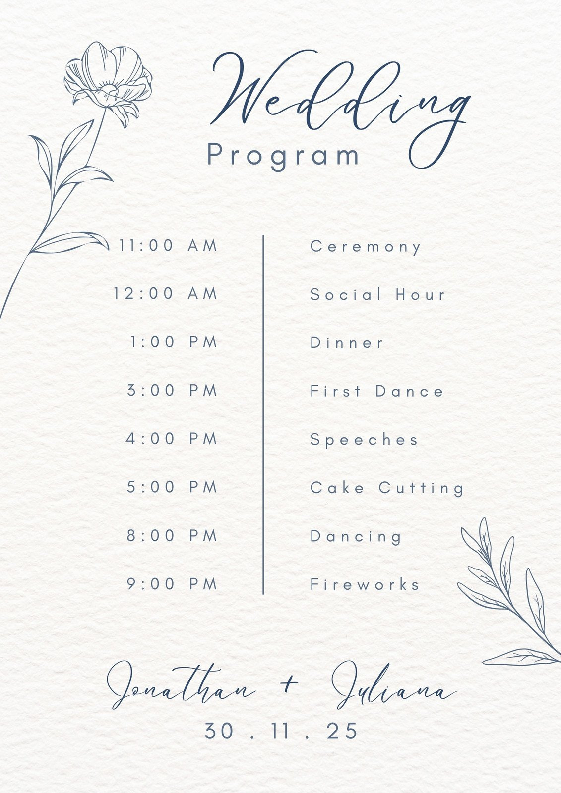 Free, Custom Printable Wedding Program Templates | Canva regarding Free Printable Wedding Programs