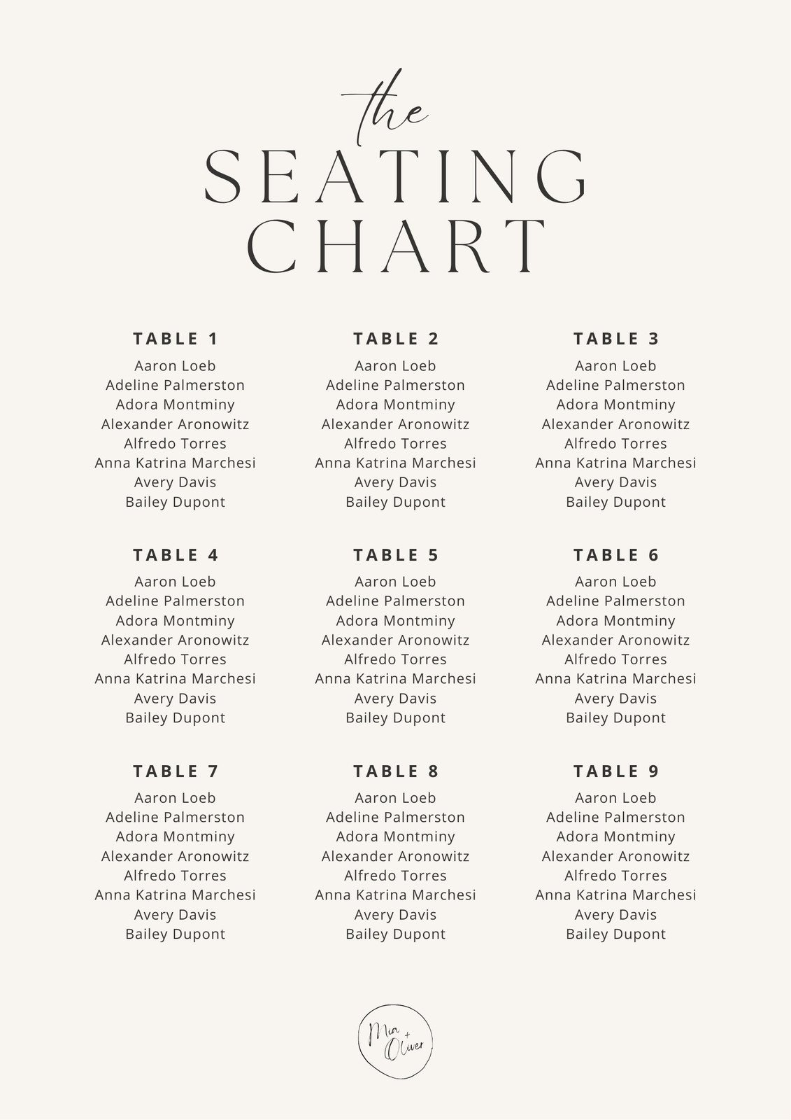 Free Custom Printable Wedding Seating Chart Templates | Canva pertaining to Free Printable Wedding Maps