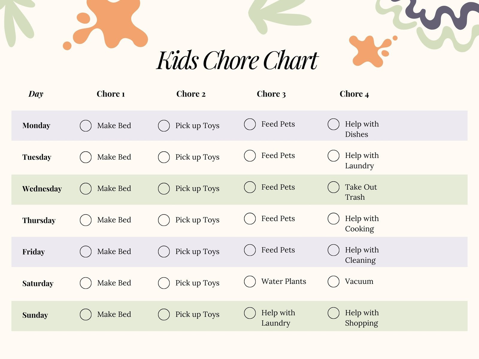 Free Customizable Chore Chart Templates To Print | Canva regarding Free Printable Chore Chart Ideas