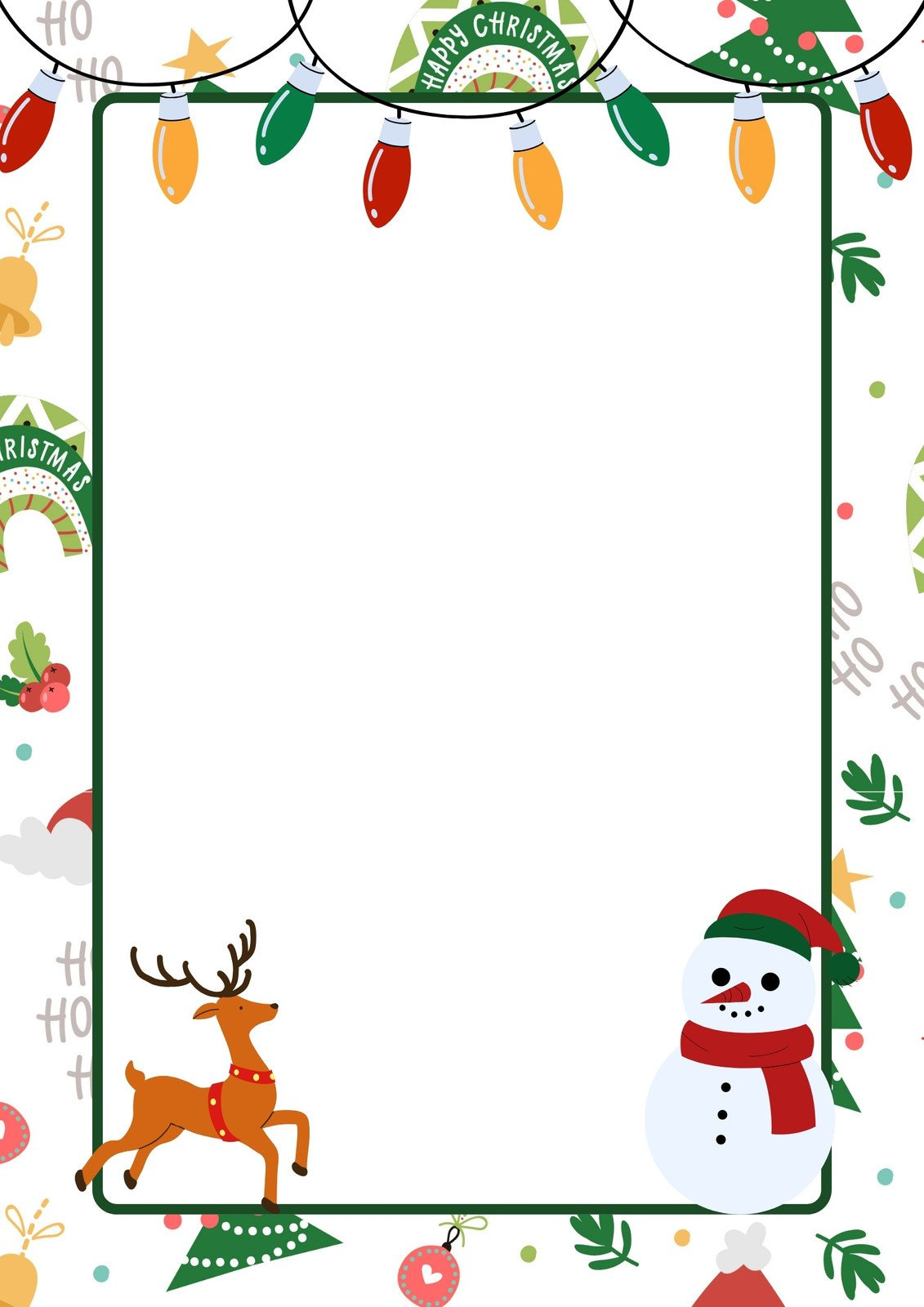 Free Customizable Christmas Page Border Templates | Canva intended for Free Printable Christmas Border Paper