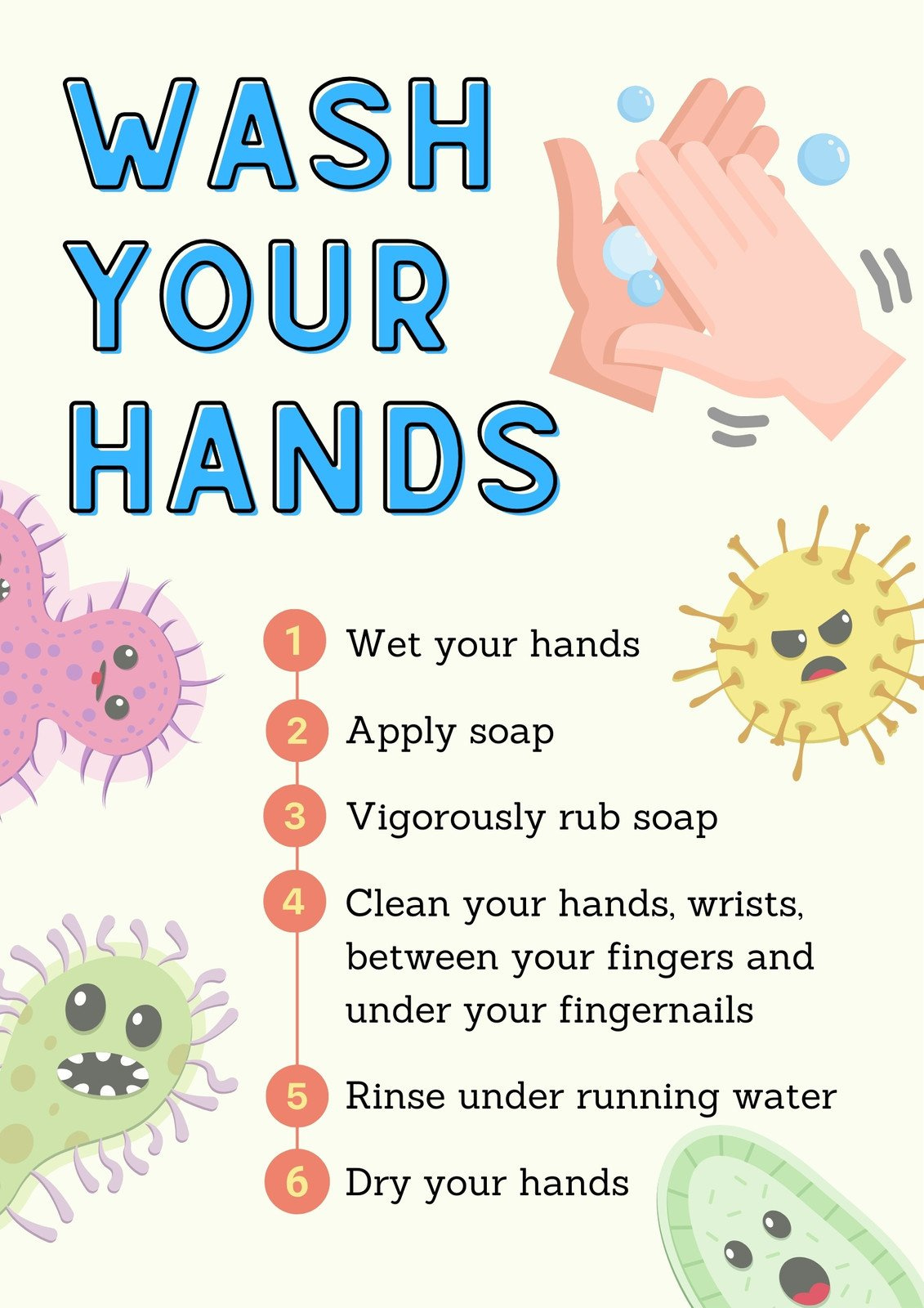 Free Customizable Handwashing Poster Templates | Canva within Free Printable Hand Washing Posters