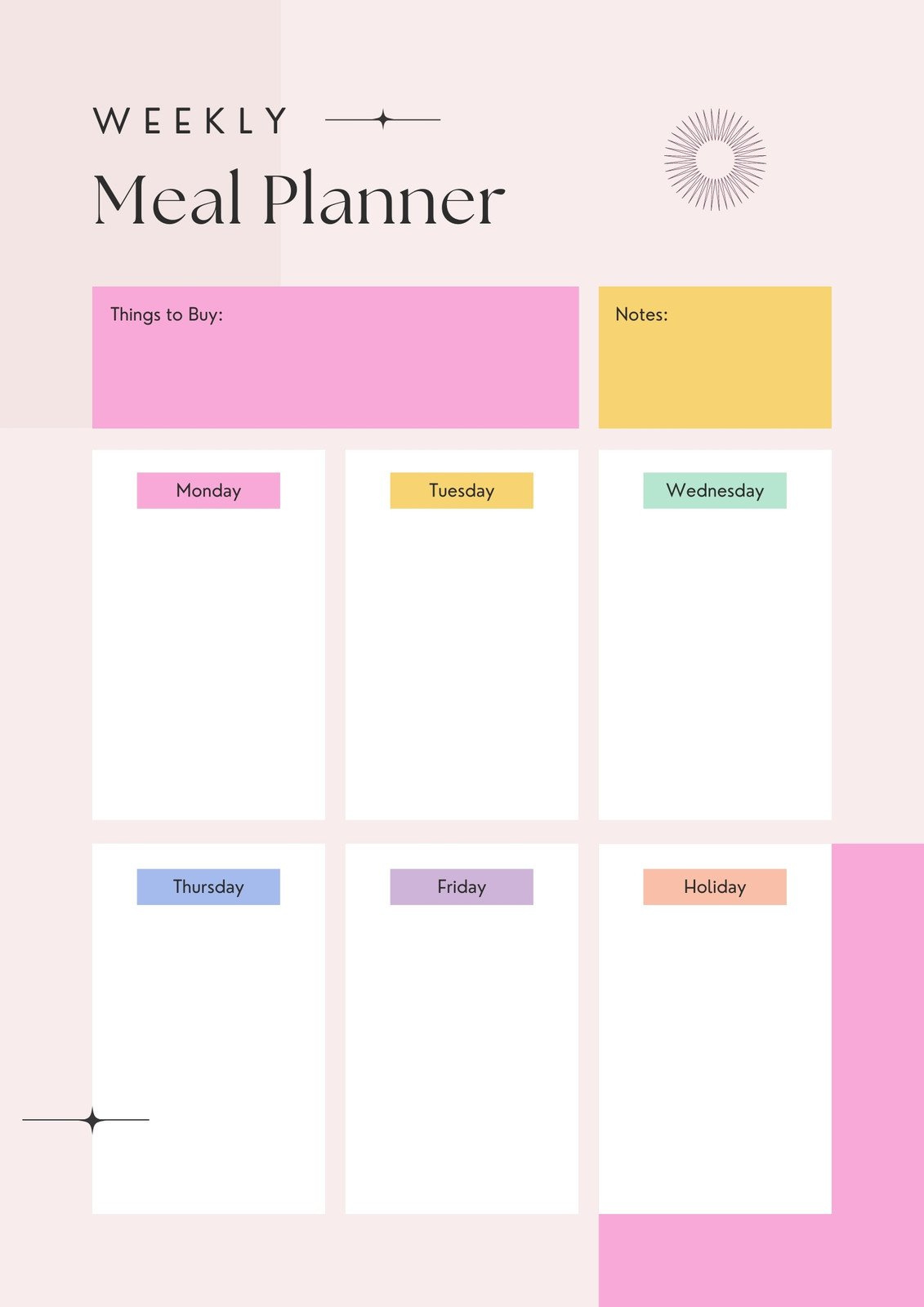 Free, Customizable Meal Planner Menu Templates | Canva within Free Online Printable Menu Maker
