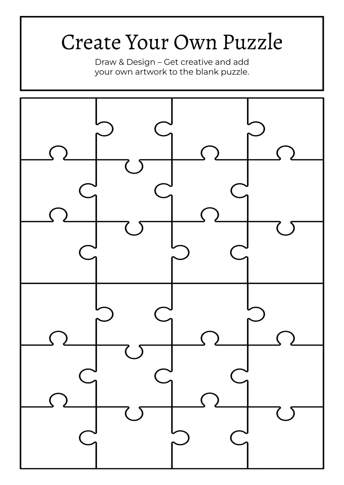Free Customizable Puzzle Template To Edit Online intended for Make Your Own Puzzle Free Printable