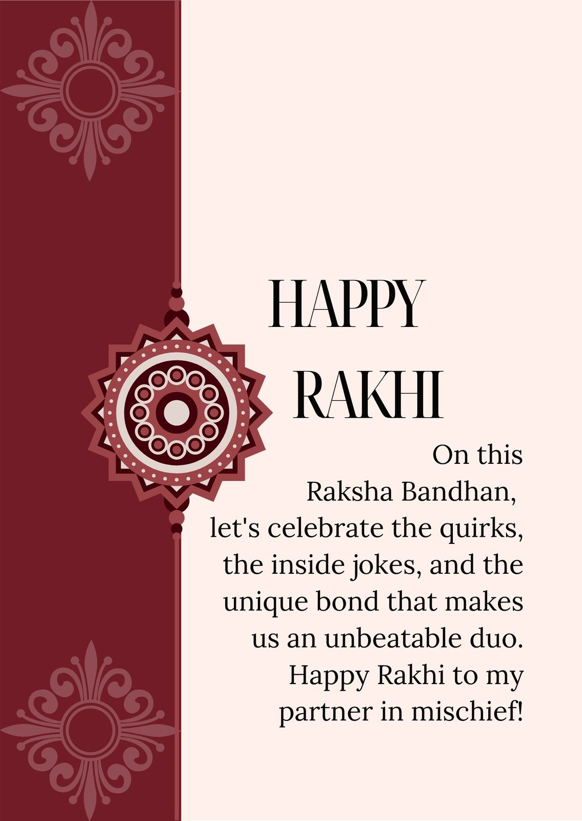 Free Customizable Rakhi Card Design Templates | Canva within Free Online Printable Rakhi Cards