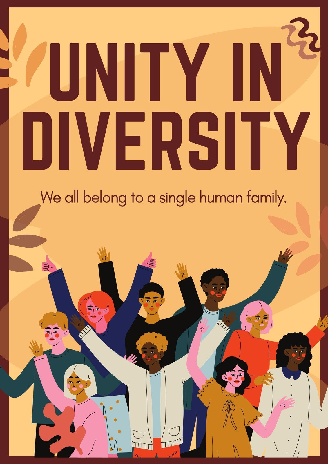 Free Customizable Unity In Diversity Poster Templates | Canva within Free Printable Multicultural Posters