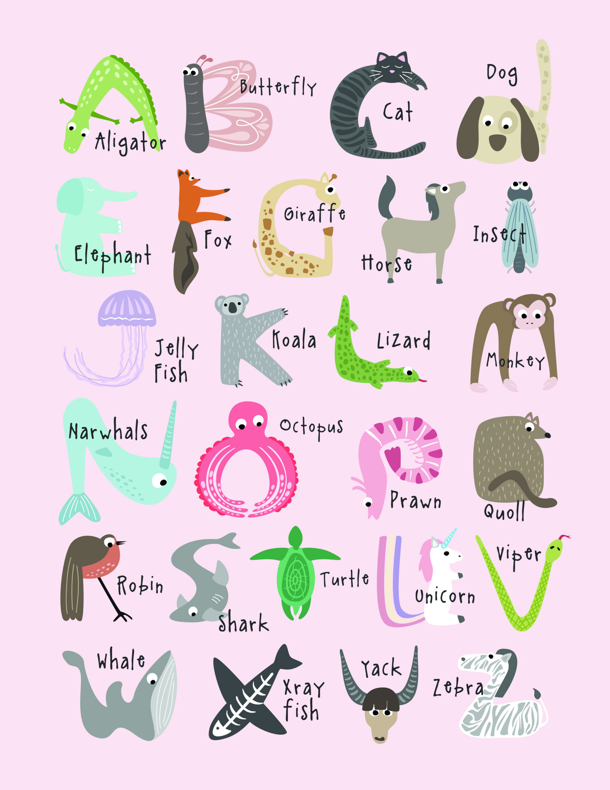 Free, Cute And Educational Animal Alphabet Printables - Tulamama throughout Free Printable Animal Alphabet Letters