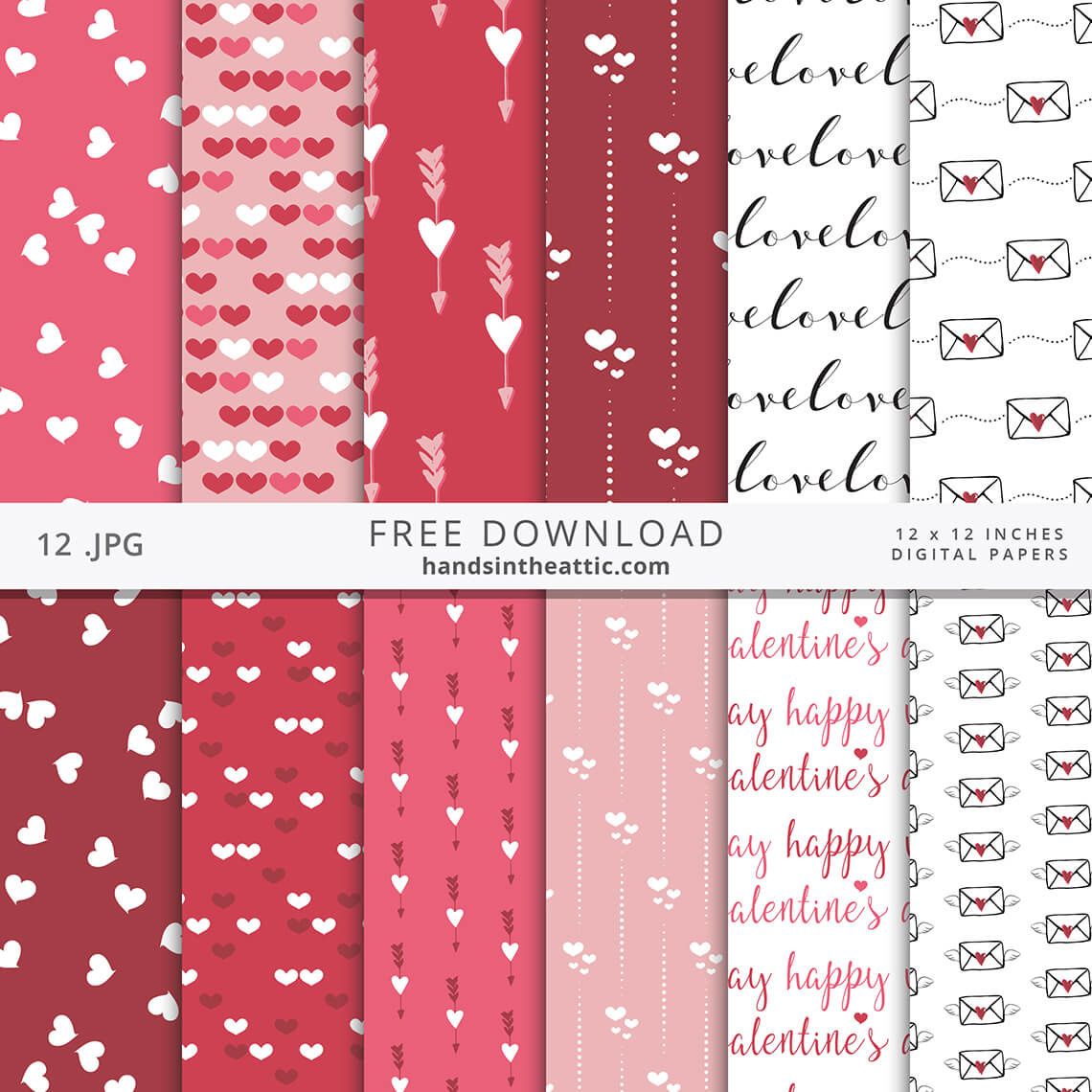Free Digital Scrapbook Papers | Hearts, Love, Valentine'S Day pertaining to Free Printable Scrapbook Paper Designs