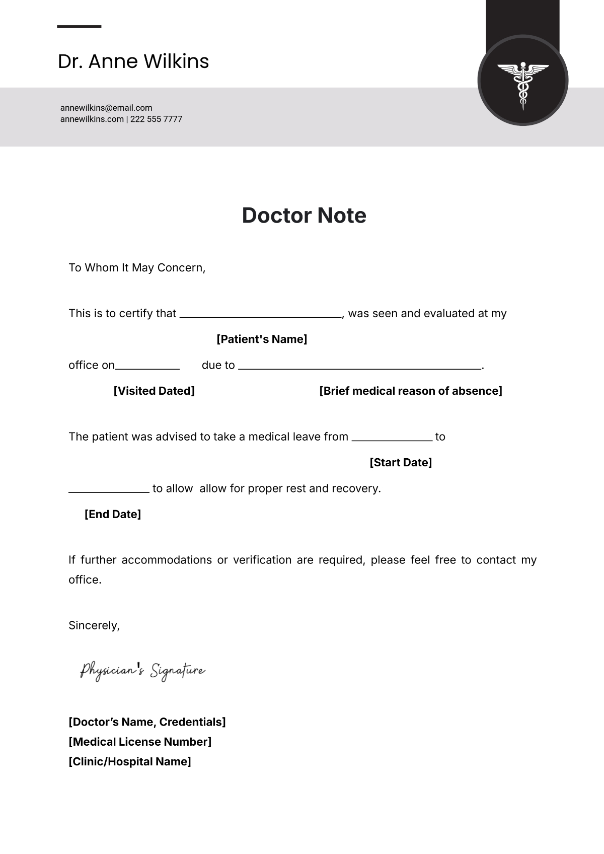 Free Doctor Note Template To Edit Online in Free Printable Doctor Excuse Slips