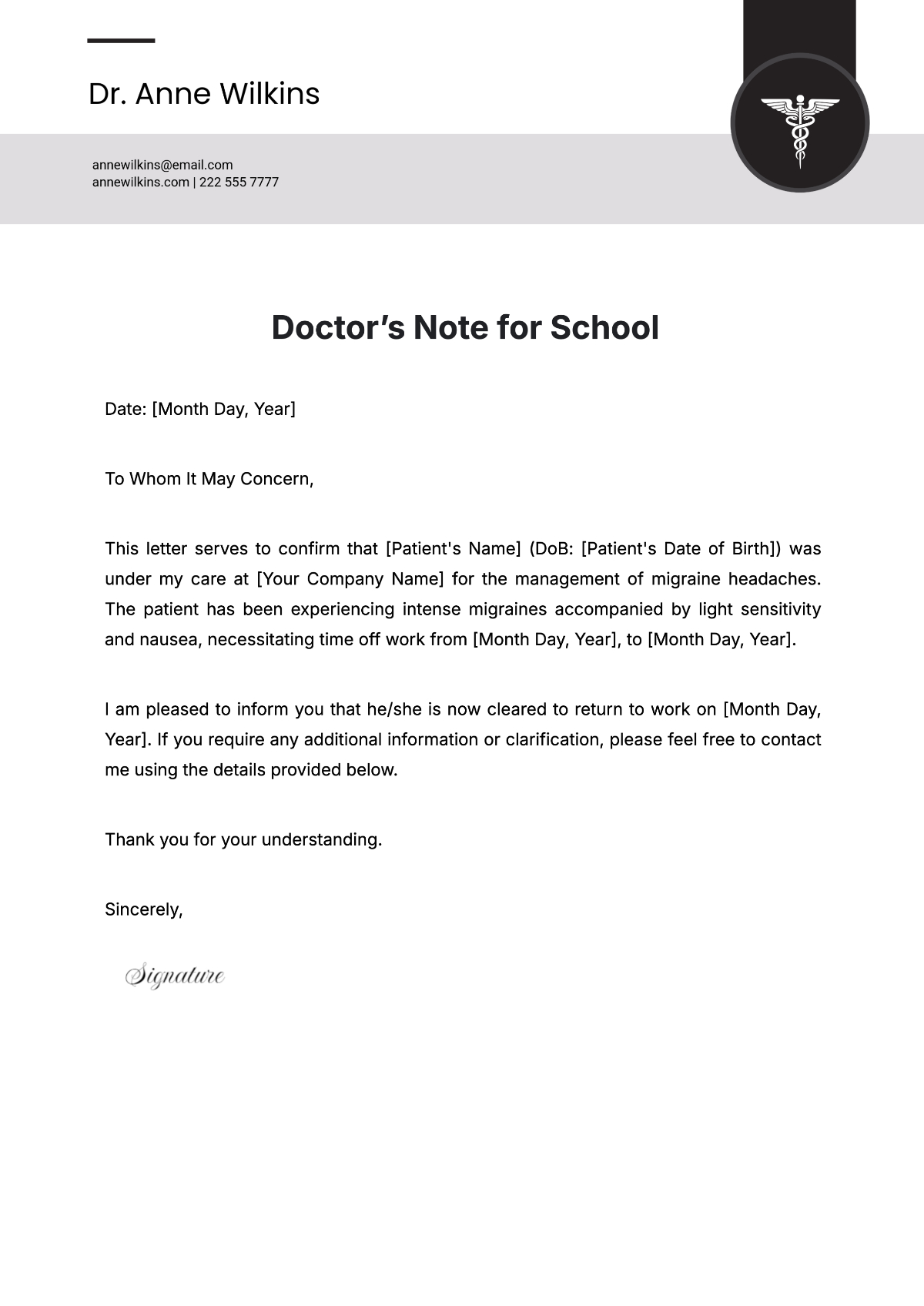 Free Doctor Note Templates To Edit Online inside Free Printable Doctors Excuse For School