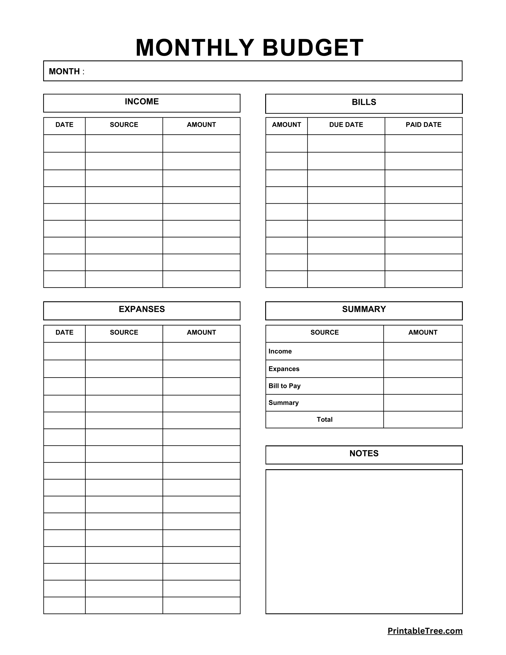 Free Download Printable Monthly Budget Planner Pdf Templates with regard to Free Printable Budget Template Monthly