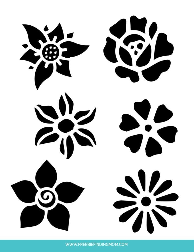 Free Downloadable Stencils: Large Flower For Painting pertaining to Free Printable Wall Stencils For Painting