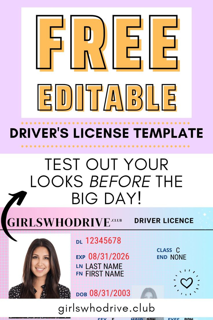 Free Driver'S License Template in Free Printable Fake Drivers License