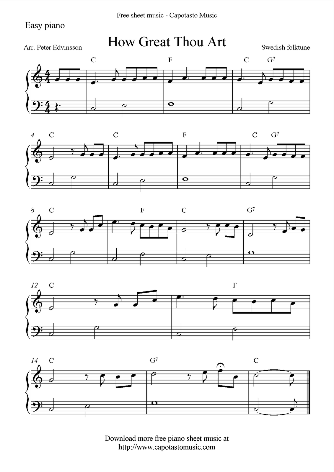 Free Easy Piano Sheet Music, How Great Thou Art - Worksheets Library regarding Beginner Piano Worksheets Printable Free