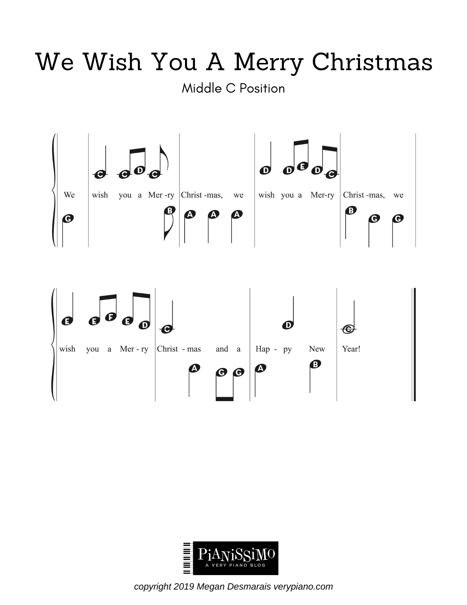 Free Easy Piano Sheet Music: We Wish You A Merry Christmas | Very in Free Christmas Sheet Music For Keyboard Printable