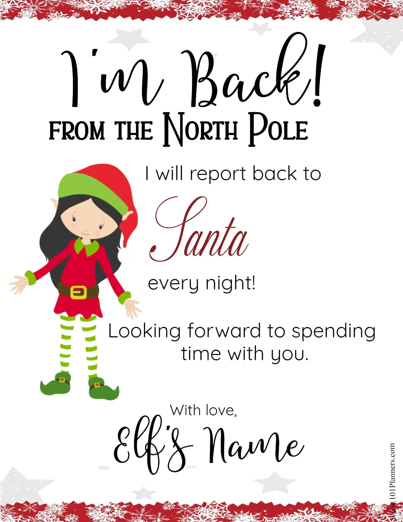 Free Editable Elf On The Shelf Letter Template & Elf Notes inside Free Printable Elf On The Shelf Letter