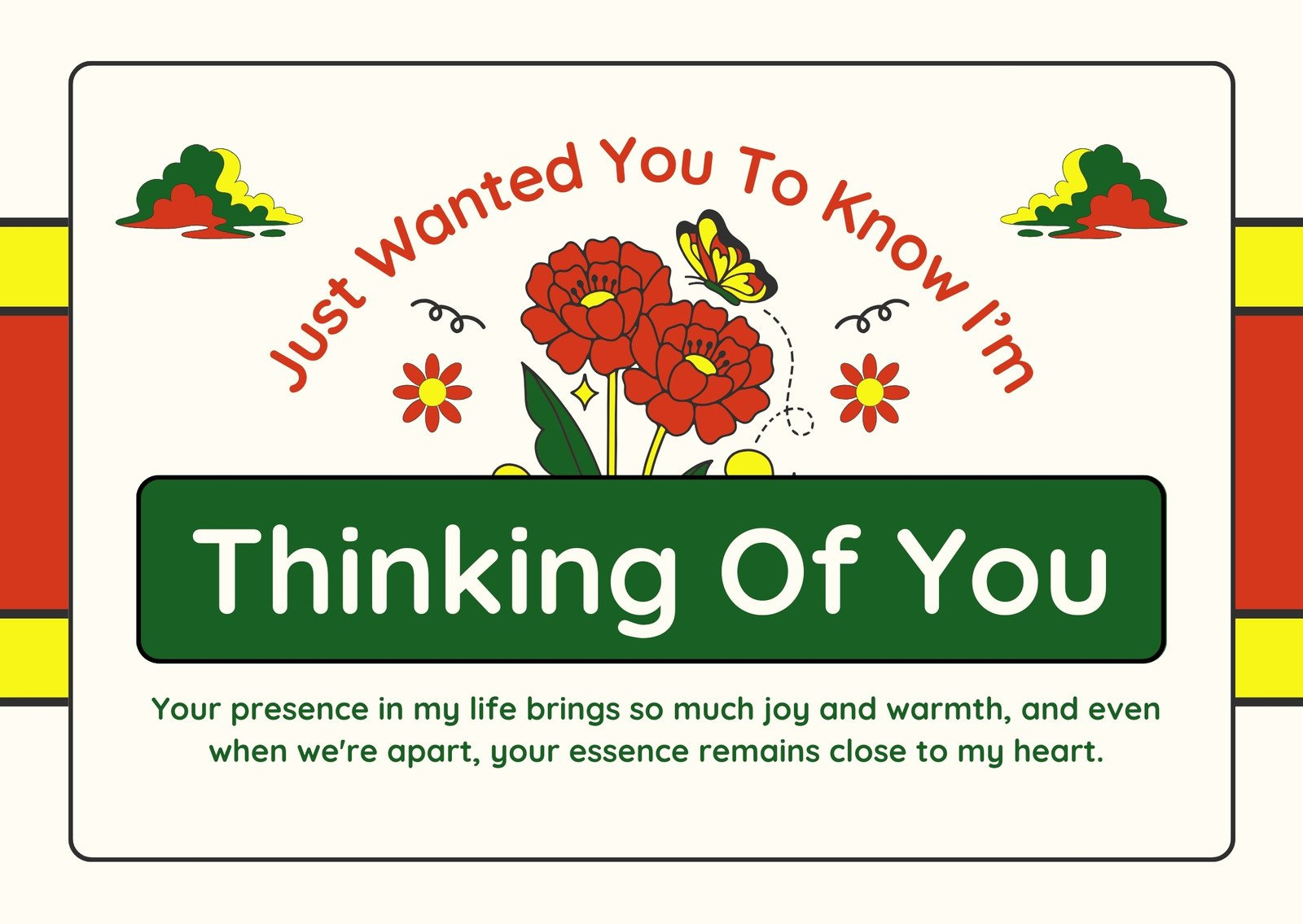 Free, Editable, Printable Thinking Of You Card Templates | Canva with Free Printable Funny Thinking Of You Cards