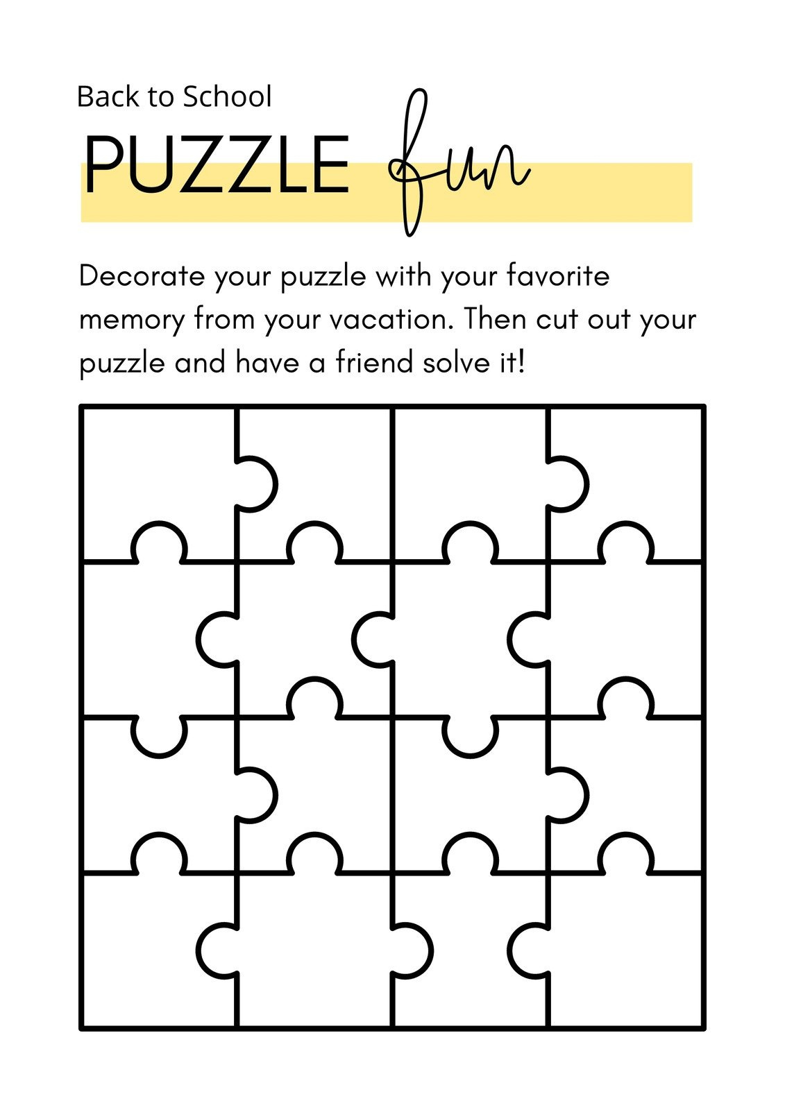 Free Editable Puzzle Templates | Canva for Jigsaw Puzzle Maker Free Online Printable