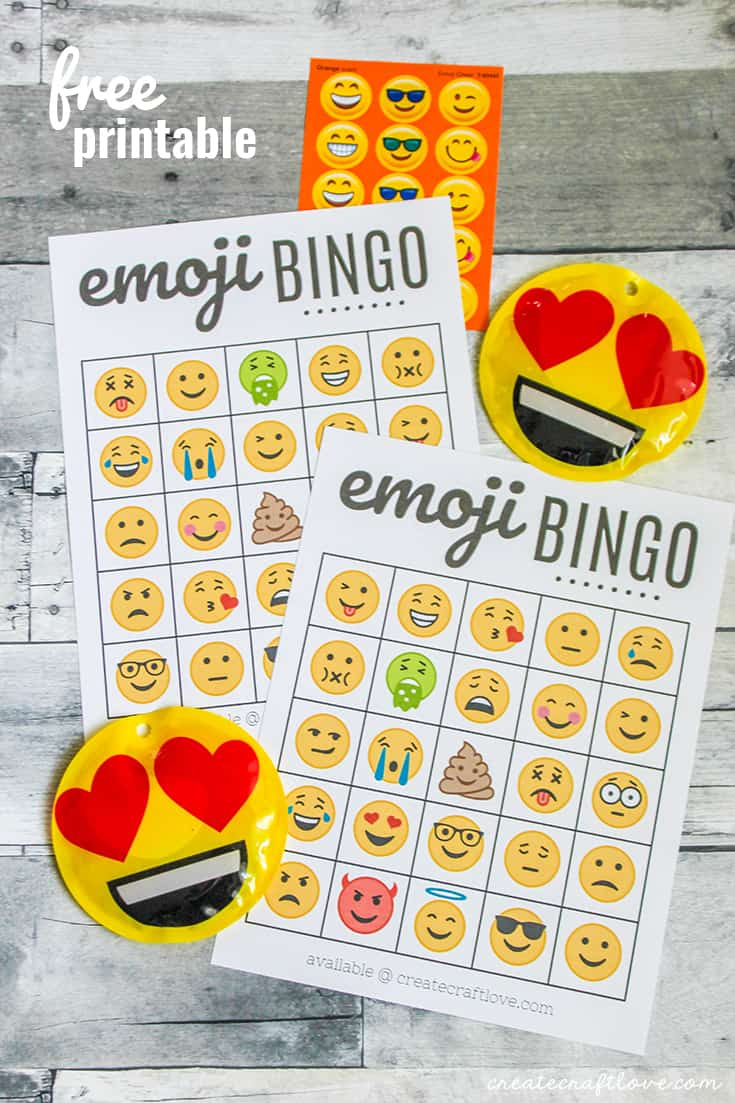 Free Emoji Bingo Printable - Create Craft Love with Free Emoji Bingo Printable