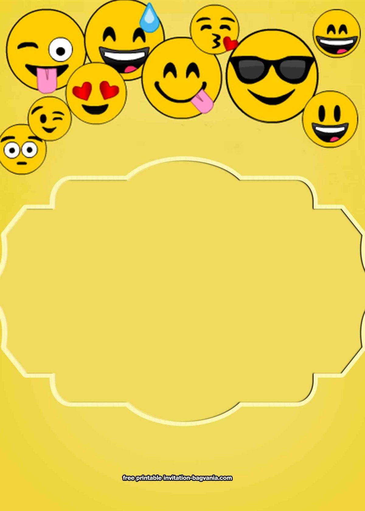 Free Emoji Party Birthday Invitations pertaining to Emoji Invitations Printable Free