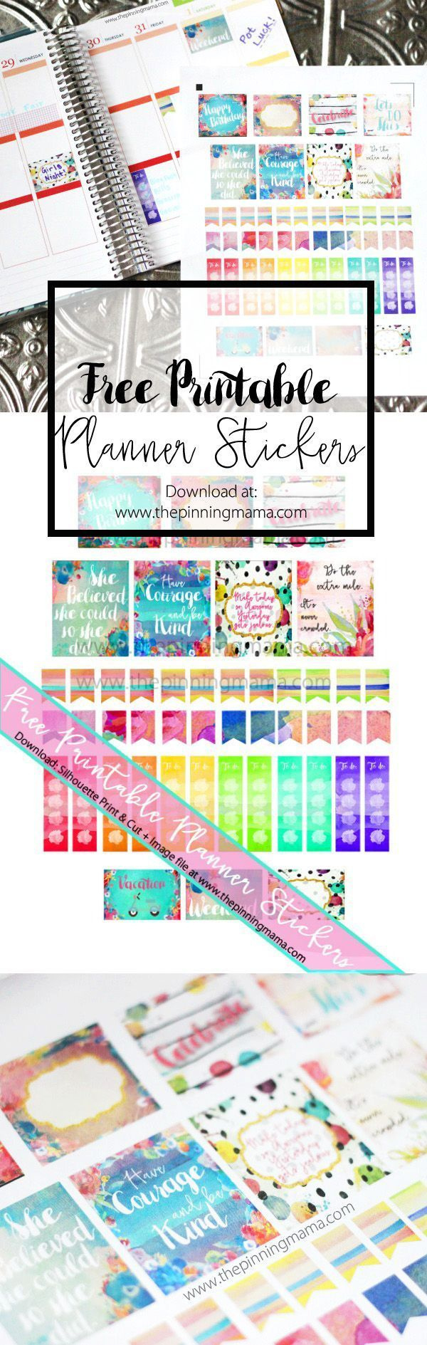 Free Erin Condren Planner Stickers- These Watercolor Stickers Are for Printable Erin Condren Stickers Free