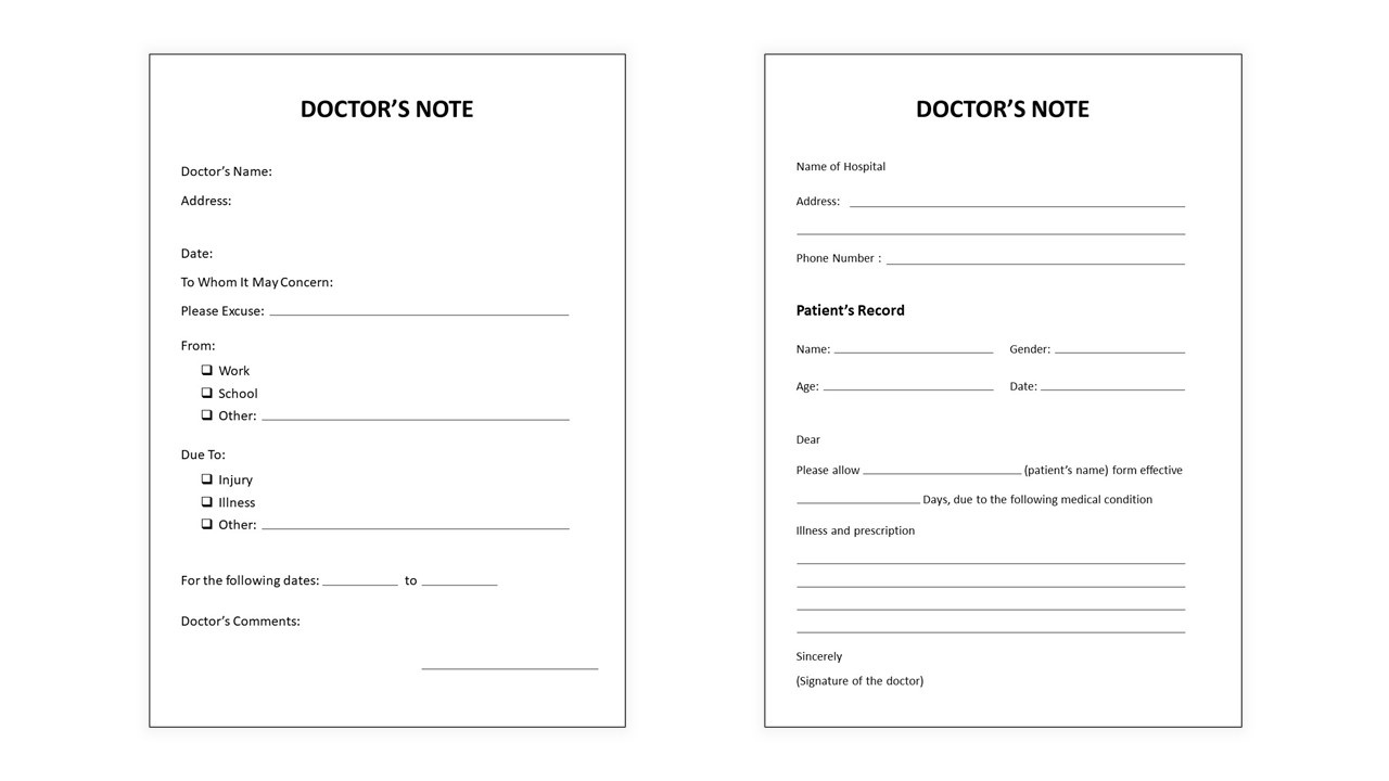 Free Fake Doctors Note Template Powerpoint &amp;amp; Google Slides pertaining to Free Printable Doctor Excuse Notes