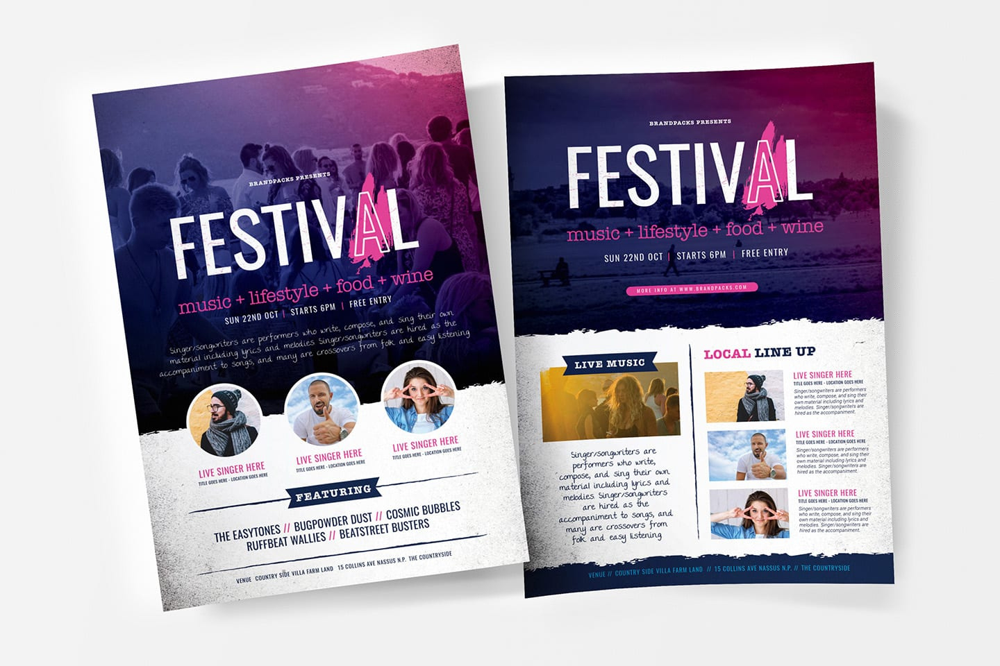 Free Festival / Concert Flyer Templates - Psd, Ai & Vector intended for Free Printable Event Flyer Templates