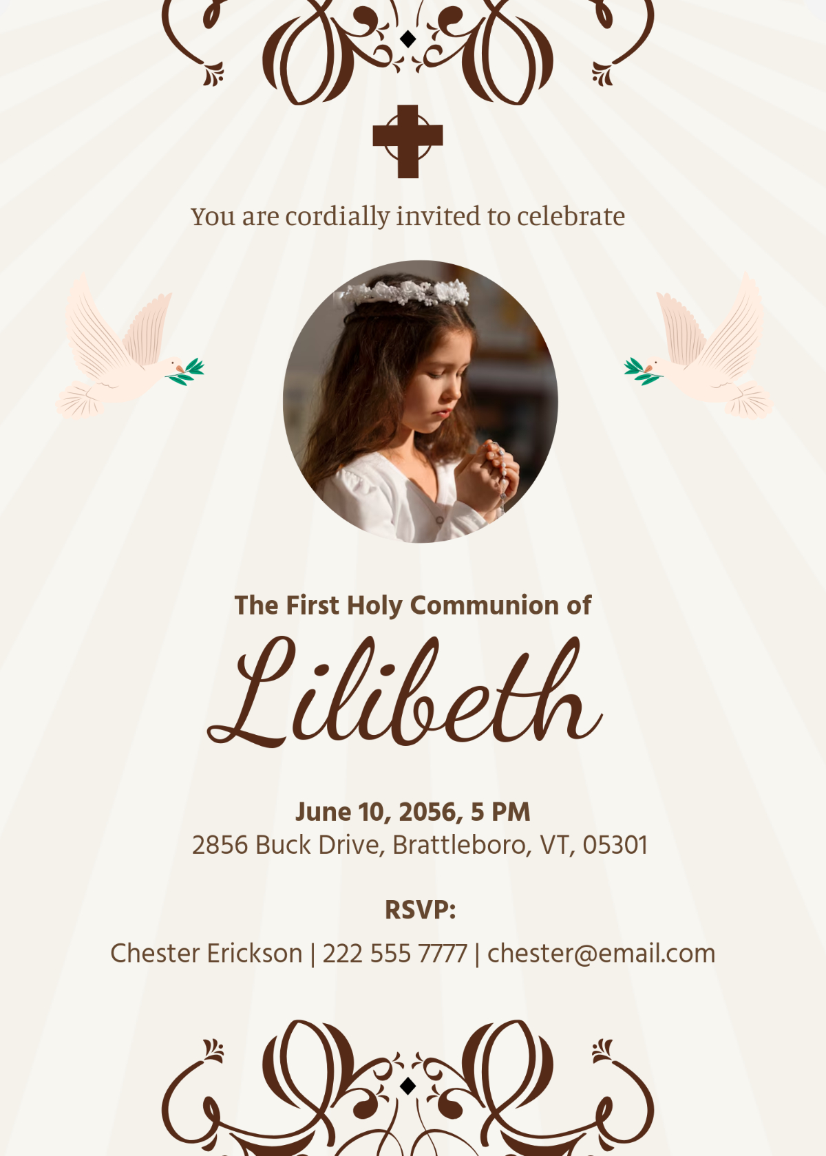 Free First Communion Invitation Templates, Editable And Printable inside Free Printable First Communion Invitation Templates