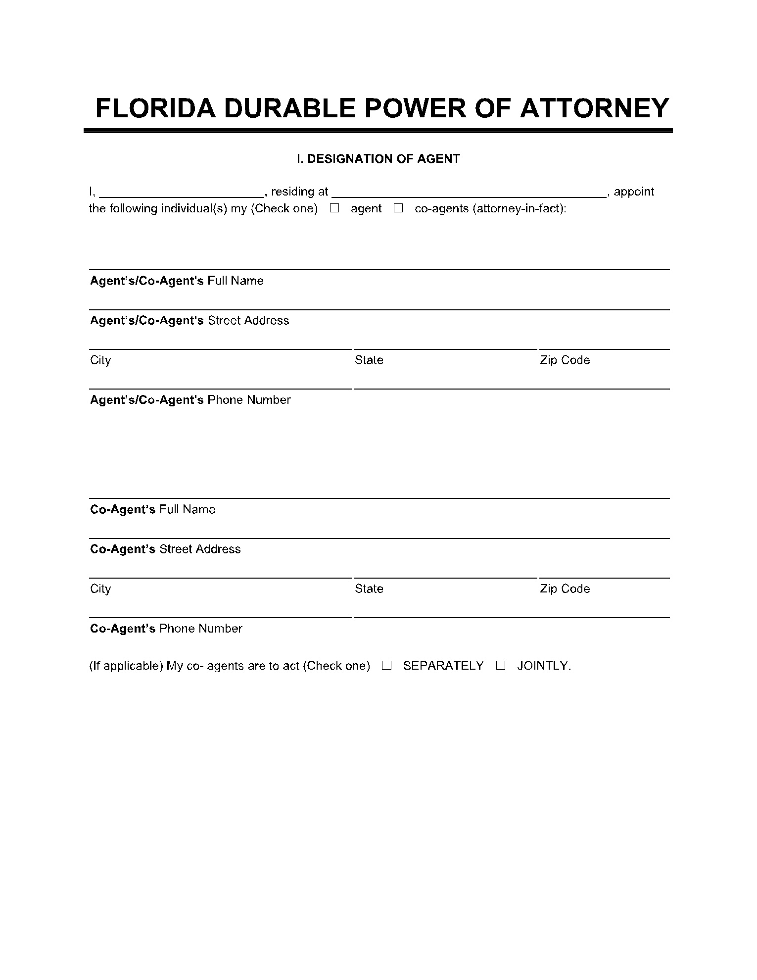 Free Florida Durable Power Of Attorney Form (Pdf) | Cocosign pertaining to Free Printable Power Of Attorney Form Florida