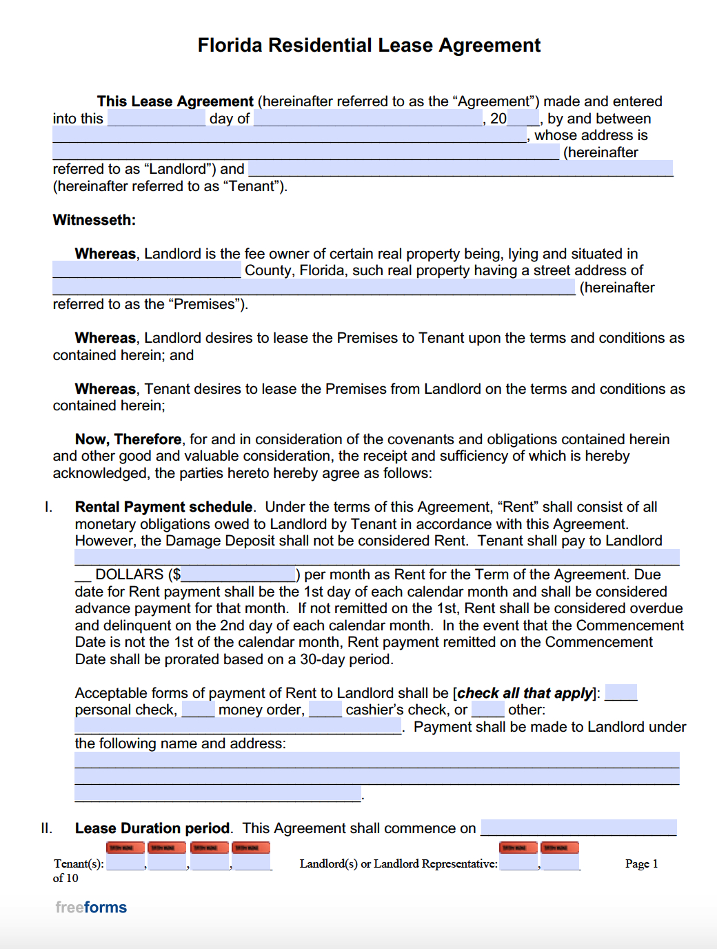 Free Florida Rental Lease Agreement Templates | Pdf | Word intended for Free Printable Florida Residential Lease Agreement