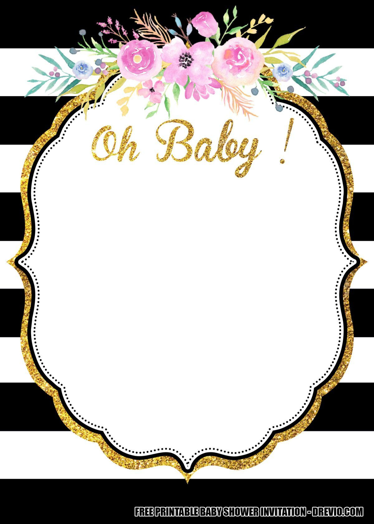 Free Flower Baby Shower Invitation Templates – Downloadable with Free Printable Blank Baby Shower Invitations