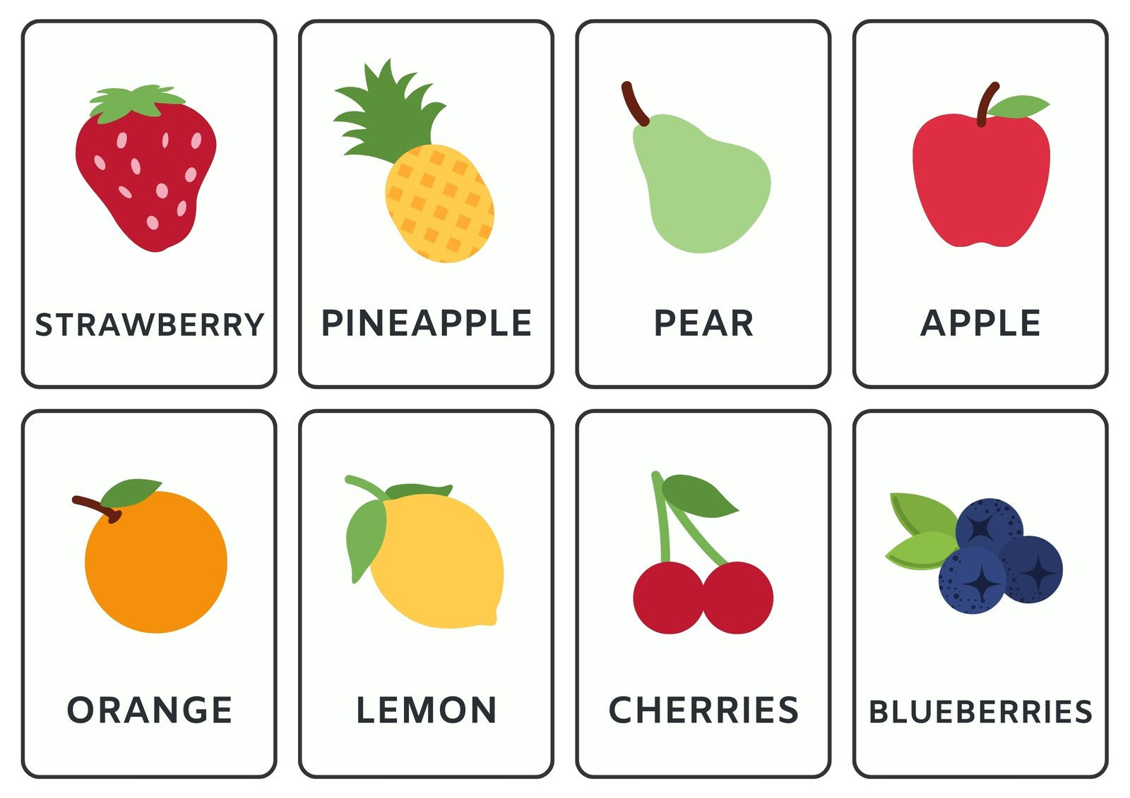 Free Food Flashcard Templates To Customize And Print | Canva regarding Free Printable Flash Cards