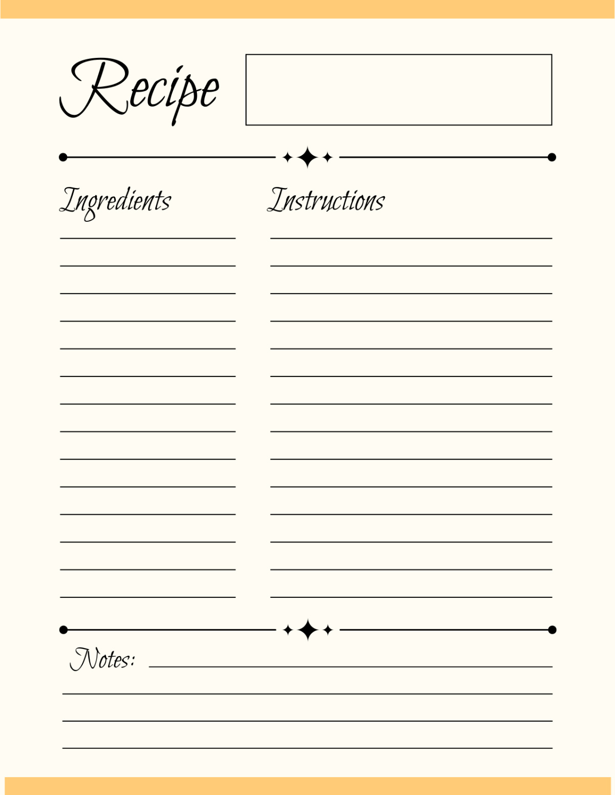 Free Full Page Recipe Template To Edit Online inside Free Printable Recipe Page Template