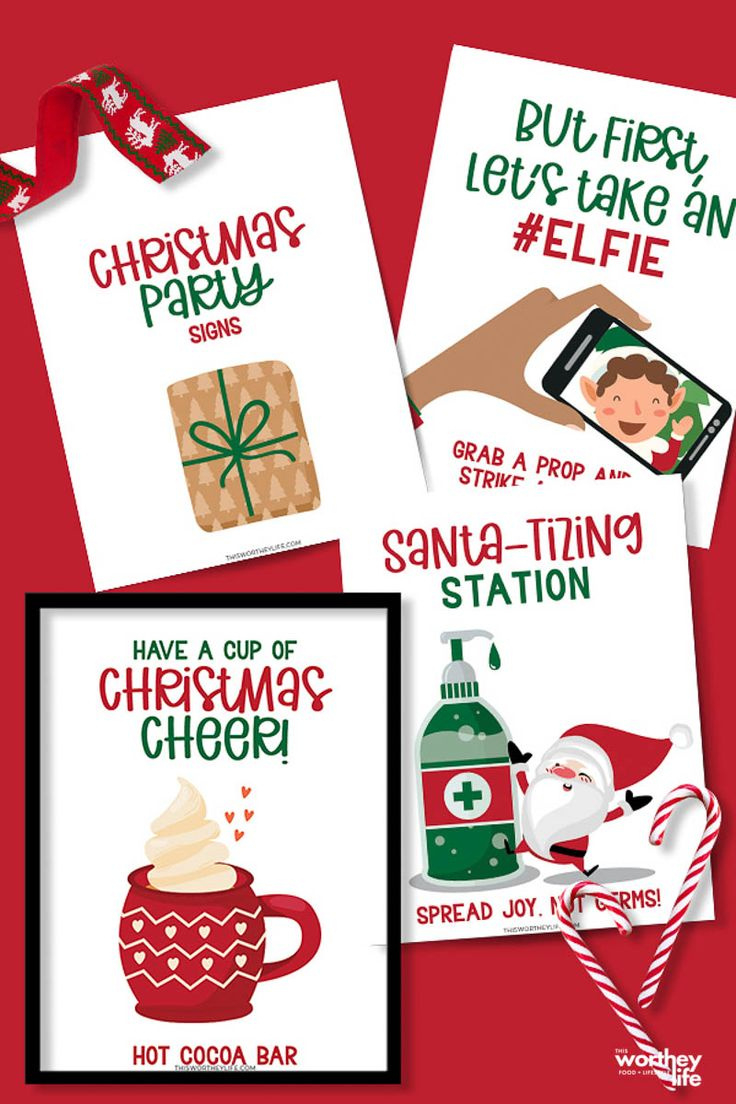 Free Fun Christmas Signs For A Party throughout Free Printable Christmas Party Signs