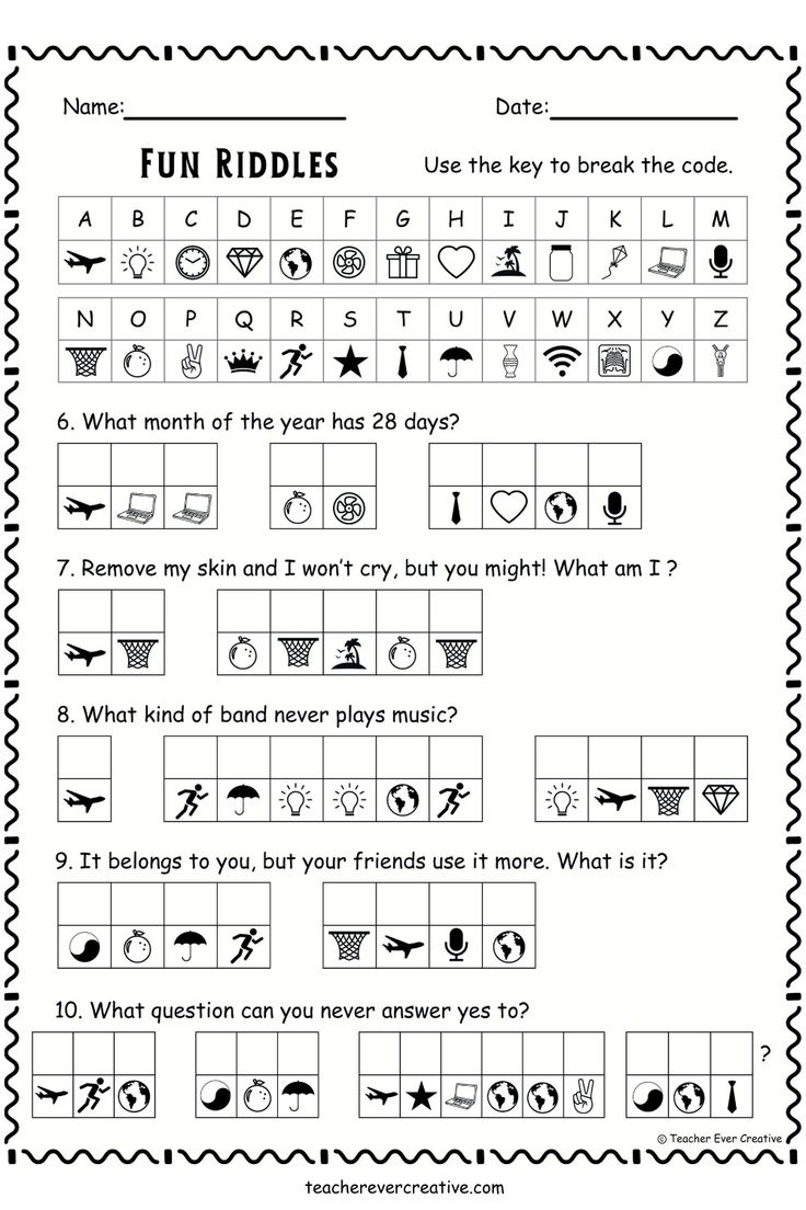 Free Fun Riddles Cryptogram For Kids - Free Printable Worksheets in Free Printable Cryptograms