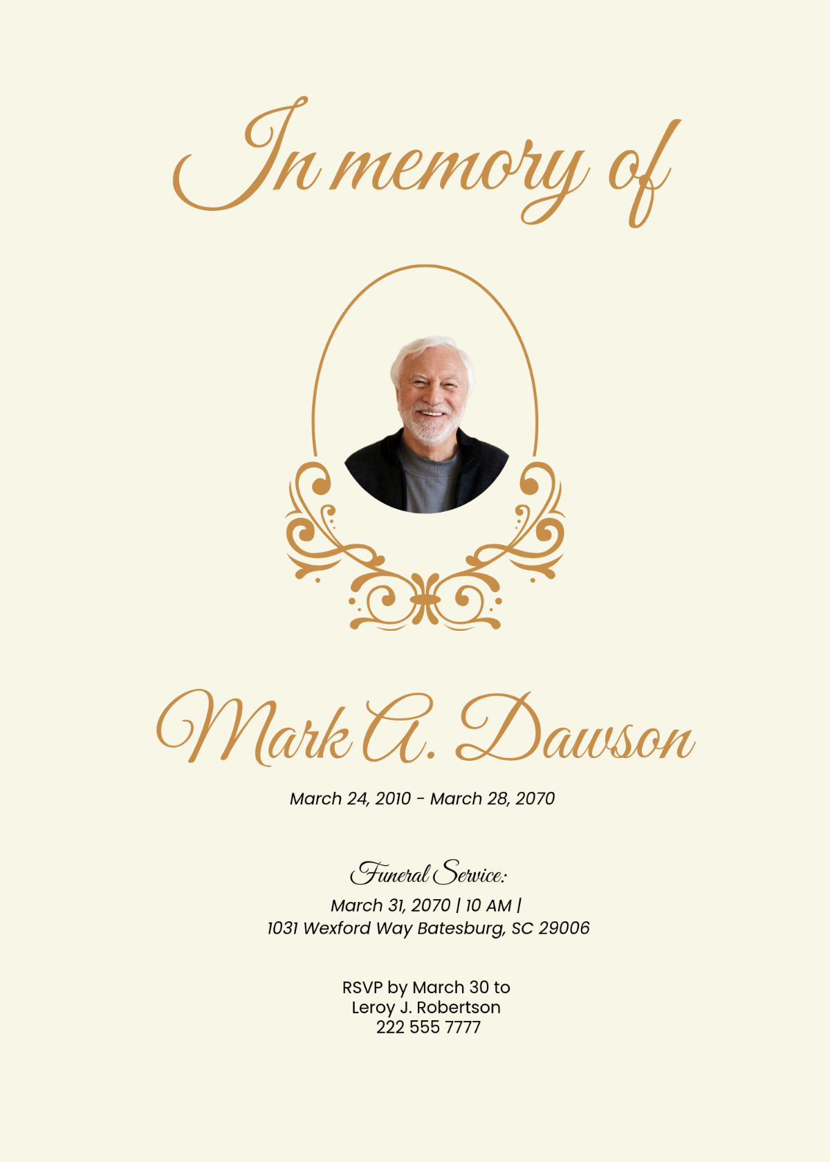 Free Funeral Memorial Invitation Templates, Editable And Printable with regard to Free Printable Funeral Program Template