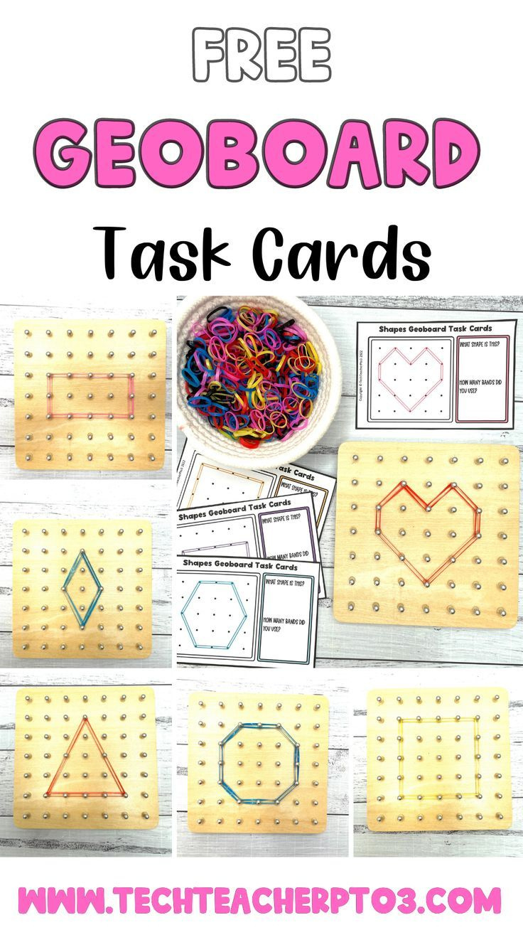 Free Geoboard Task Cards throughout Free Printable Kindergarten Task Cards