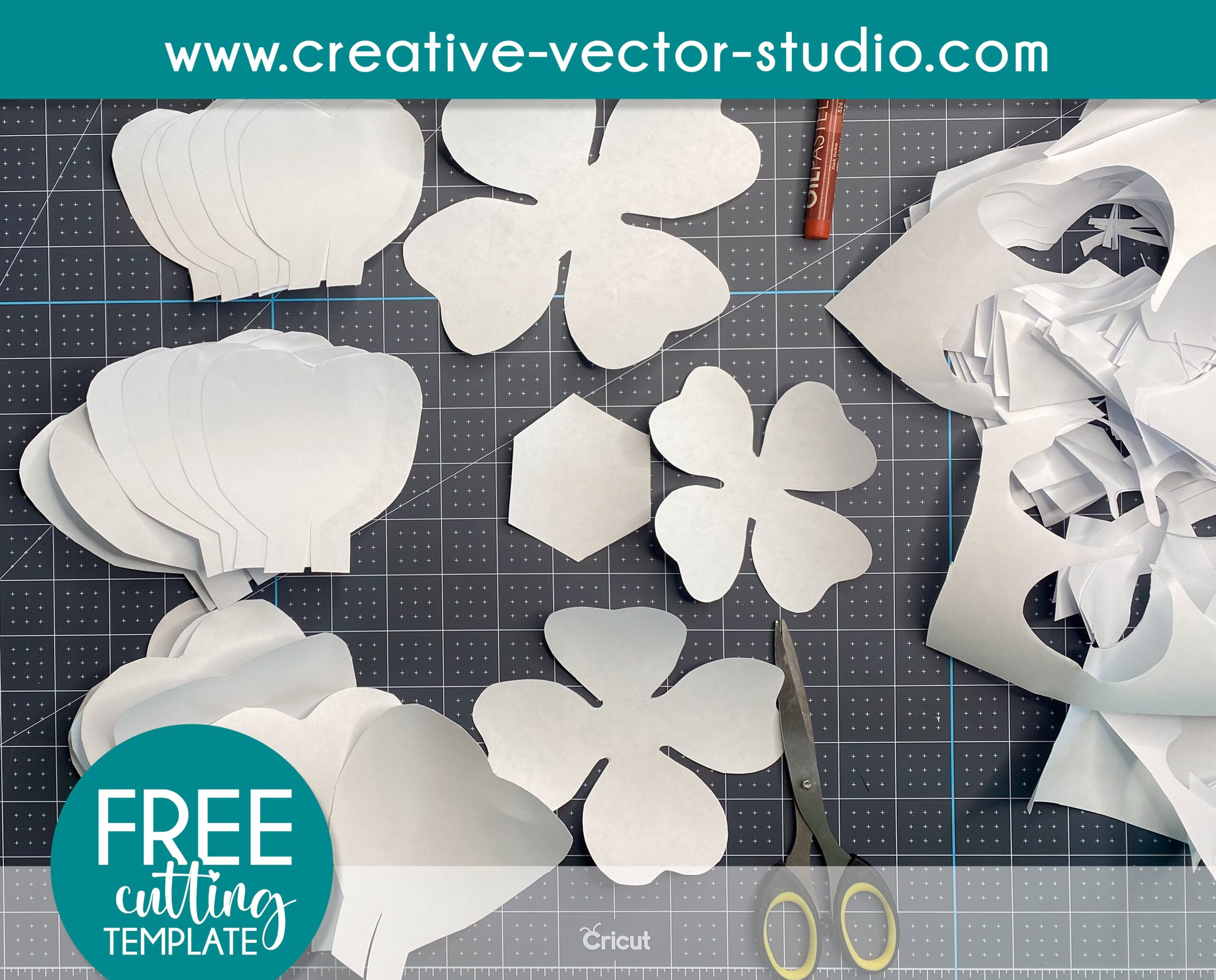 Free Giant Paper Rose Template | Creative Vector Studio throughout Free Printable Paper Flower Templates