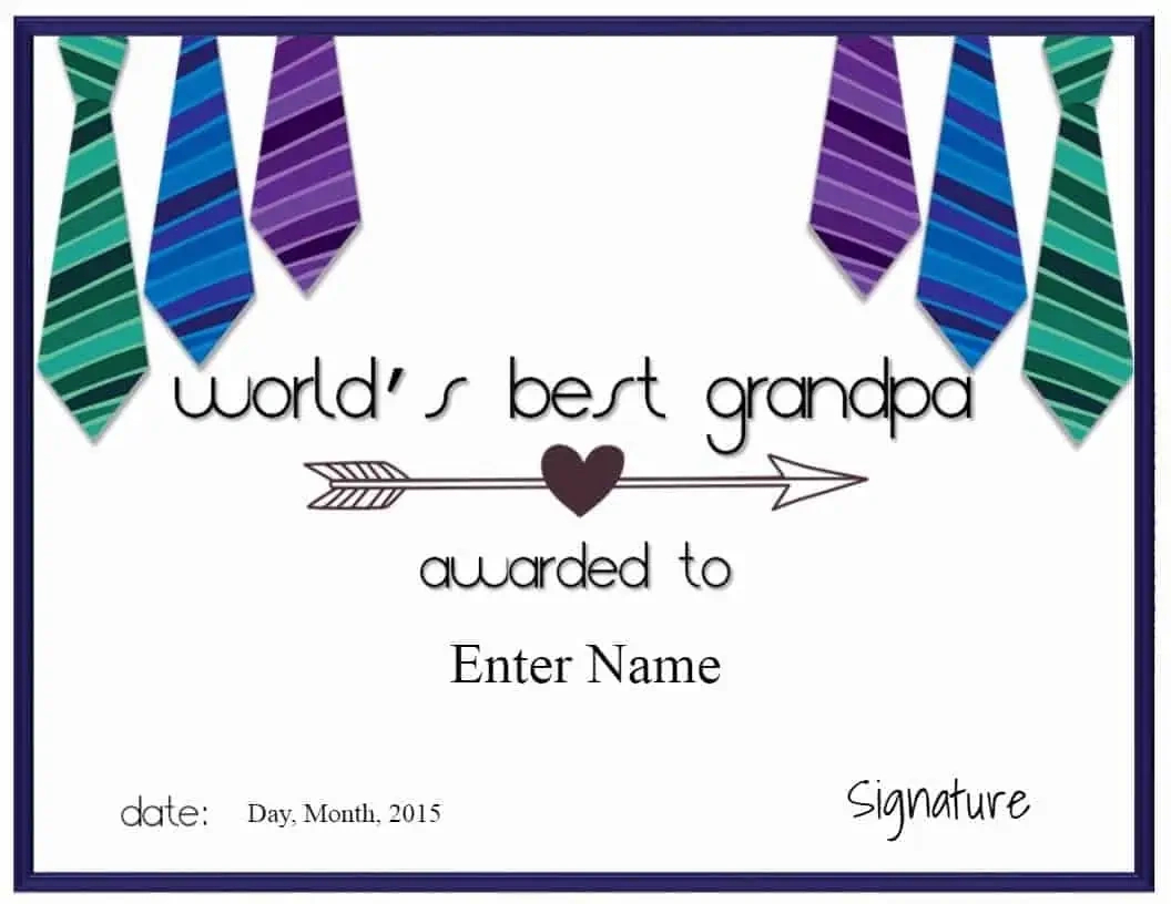 Free Grandparents Day Printables | Customize Online &amp;amp; Print within Grandparents Certificate Free Printable