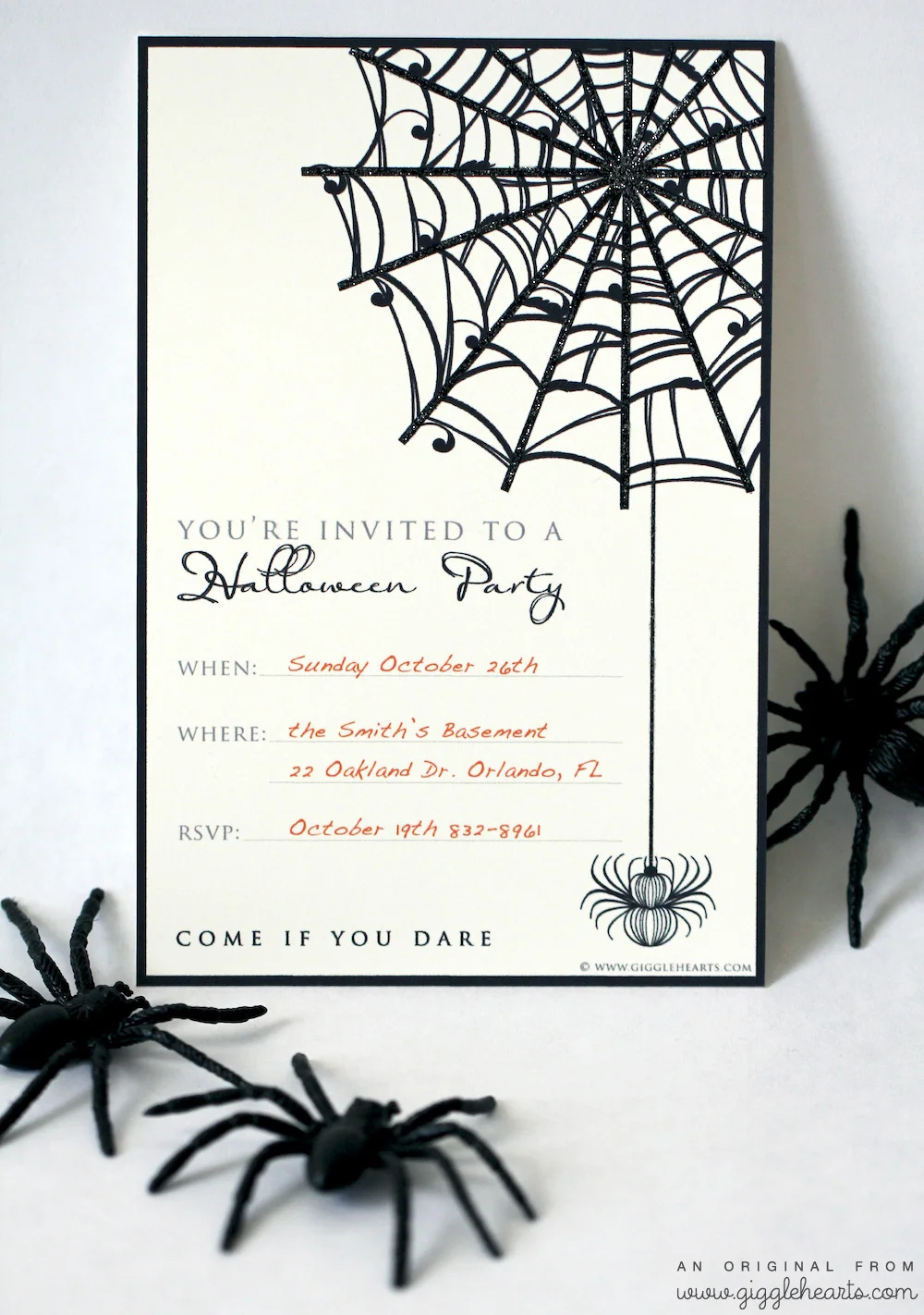 Free Halloween Party Invitation Printable With Glitter For A Fun intended for Halloween Invitations Free Printable Black And White