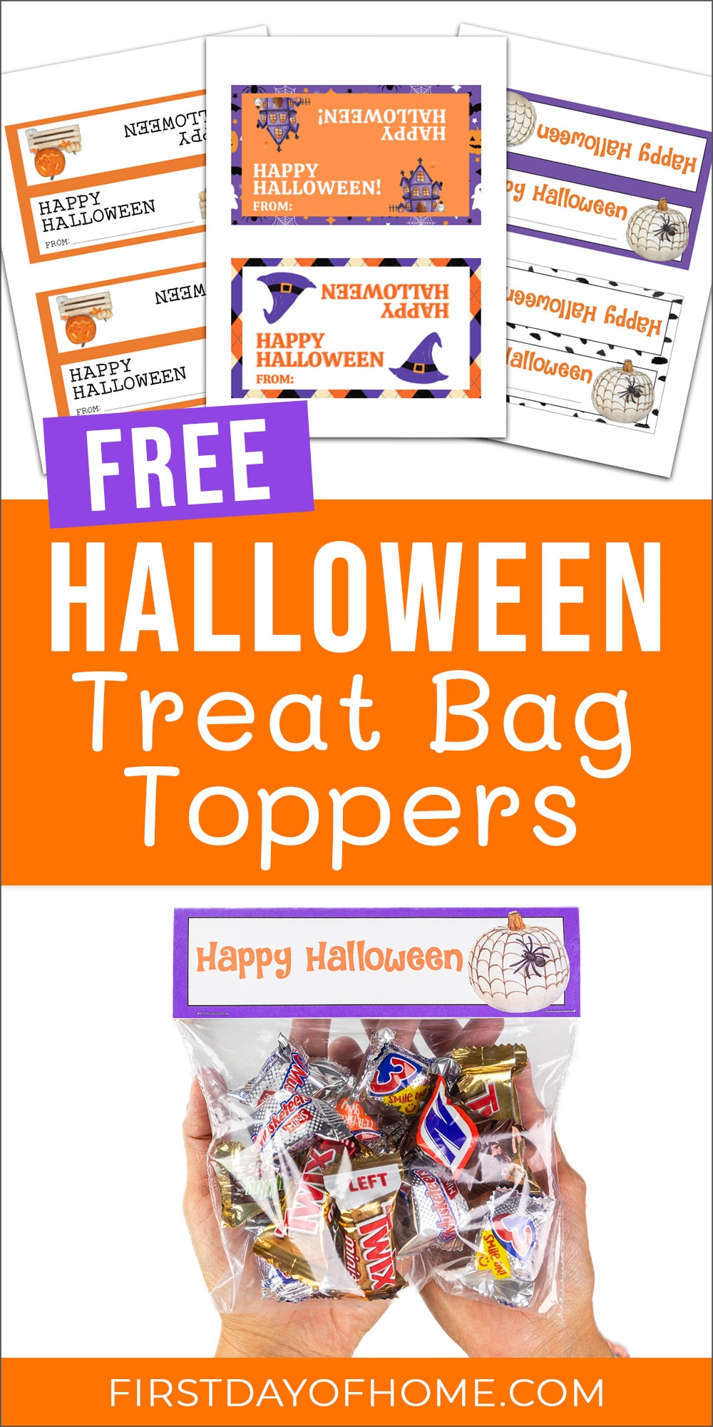 Free Halloween Treat Bag Toppers | First Day Of Home inside Free Printable Bag Toppers