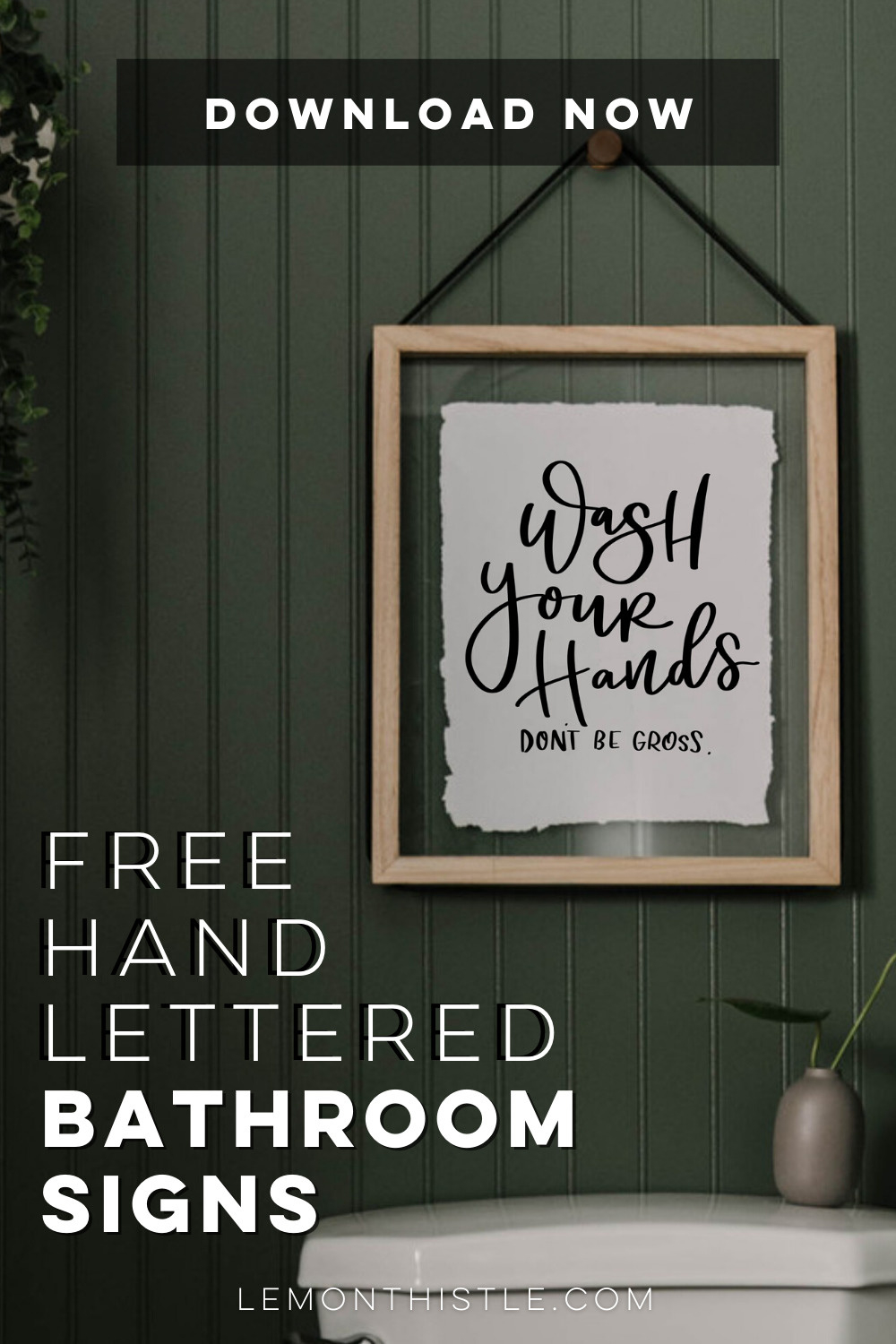 Free Hand Lettered Printable Bathroom Signs - Lemon Thistle with Free Printable Funny Signs
