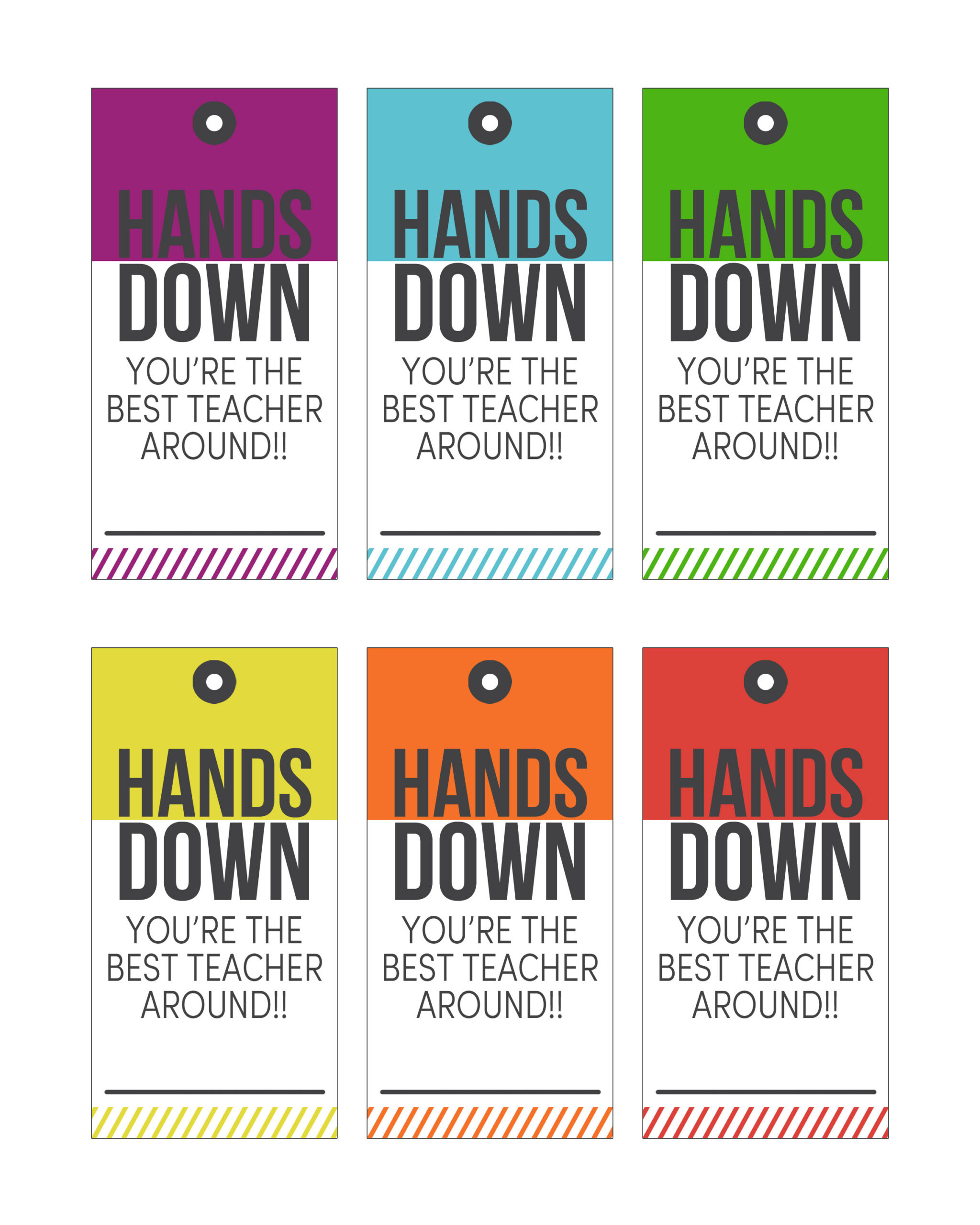 Free "Hands Down" Teacher Appreciation Printable - 24/7 Moms throughout Hands Down You Re The Best Teacher Around Free Printable