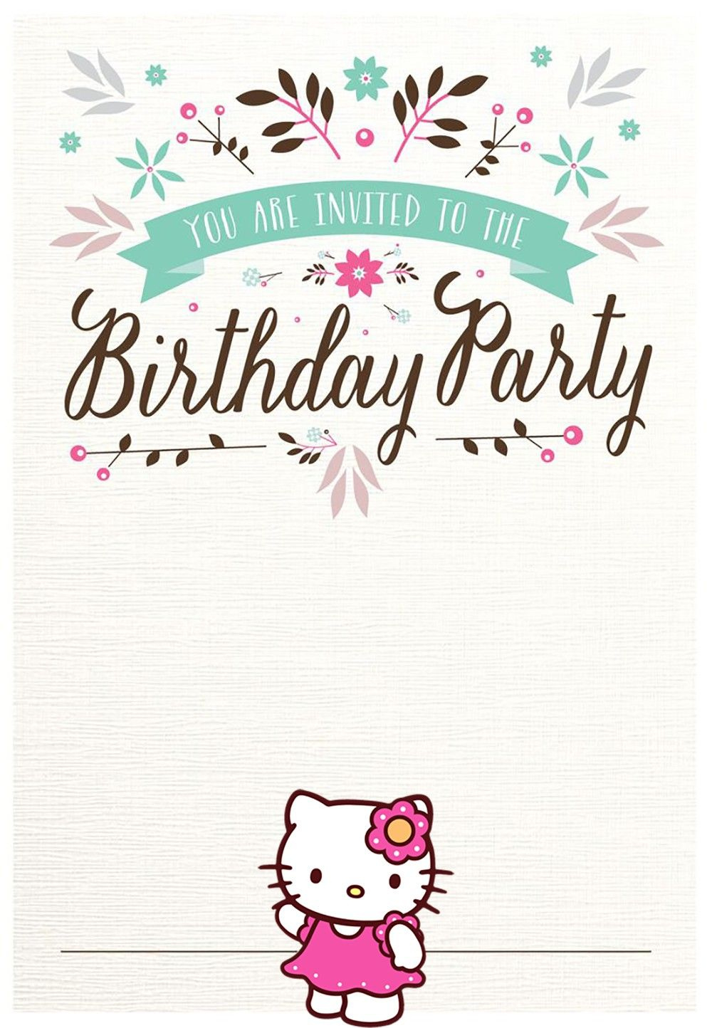 Free Hello Kitty Birthday Party Invitation - Worksheets Library pertaining to Hello Kitty Birthday Card Printable Free