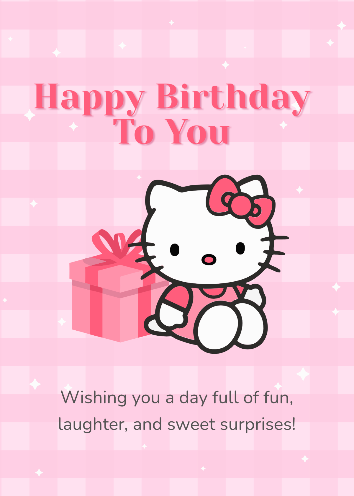 Free Hello Kitty Greeting Card Template To Edit Online in Hello Kitty Birthday Card Printable Free
