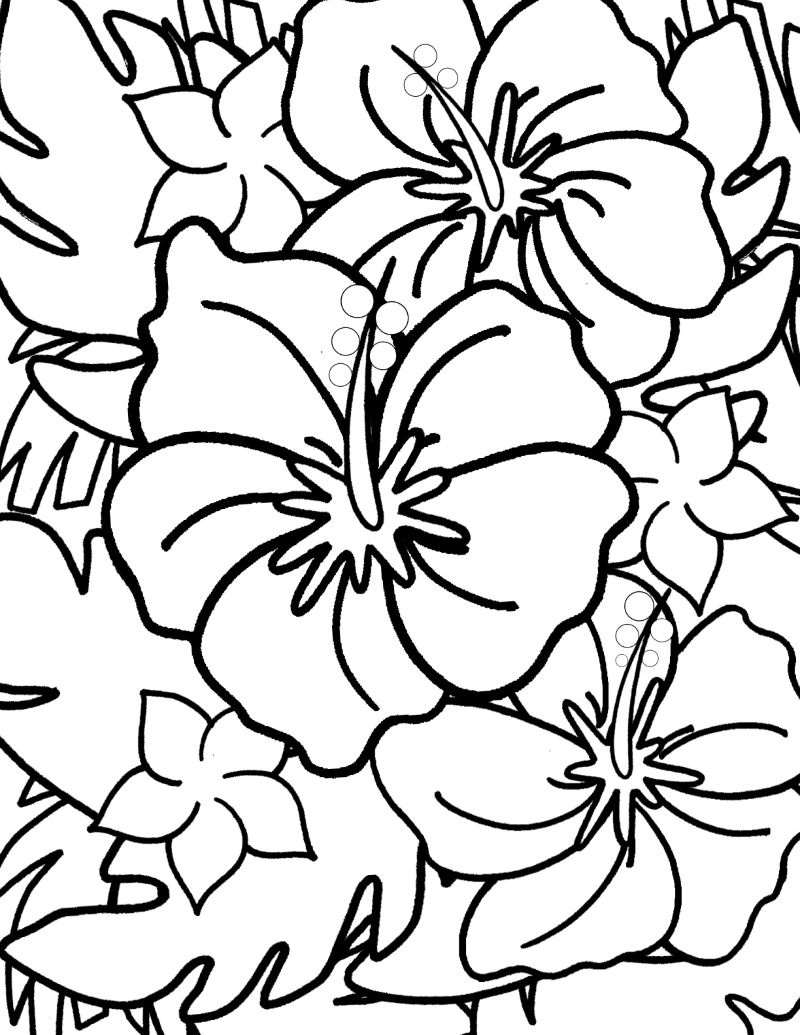 Free Hibiscus Coloring Page For Kids And Adults - Mama Likes This for Free Printable Hibiscus Coloring Pages