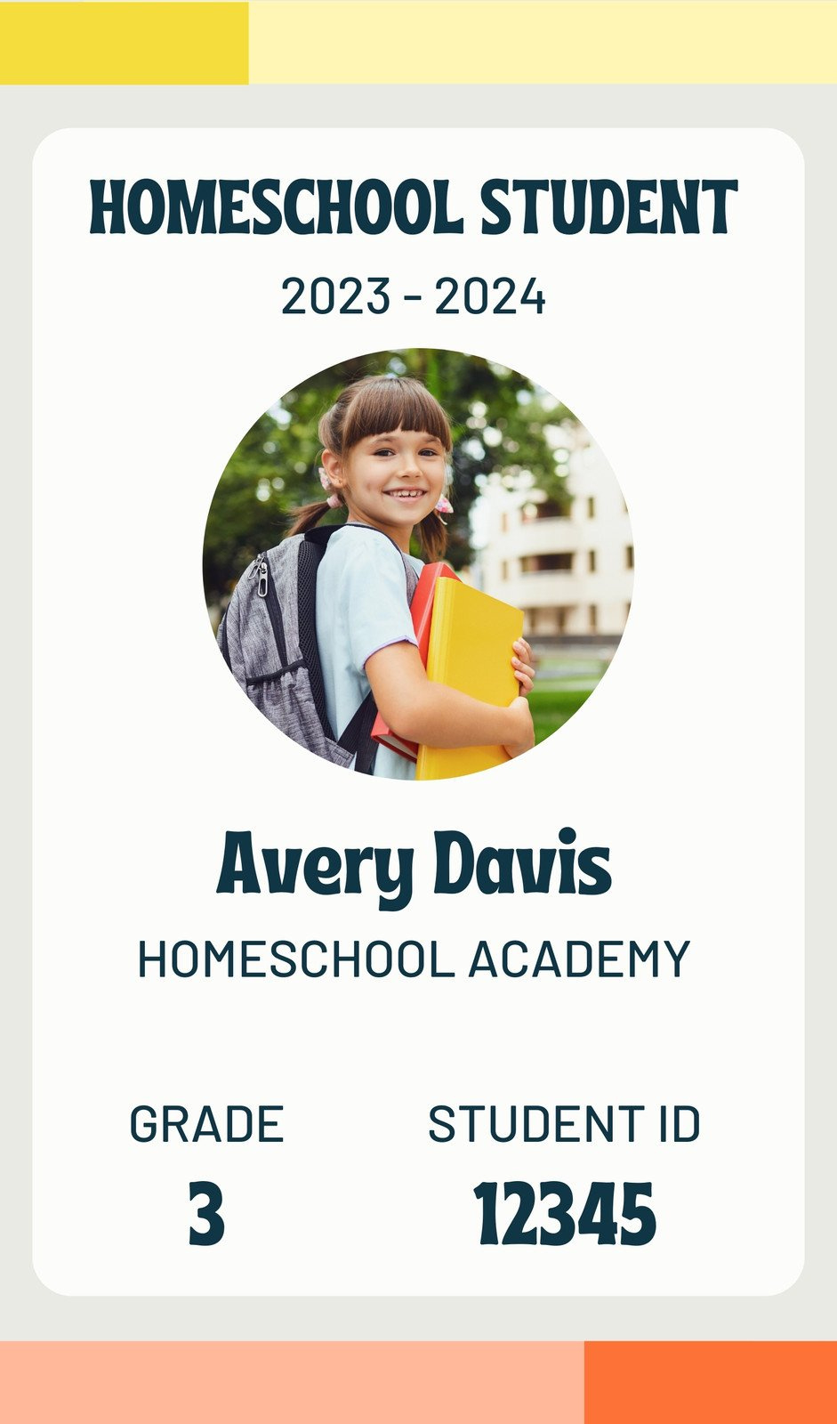 Free Homeschool Id Card Templates To Edit And Print | Canva inside Free Printable Child Identification Card