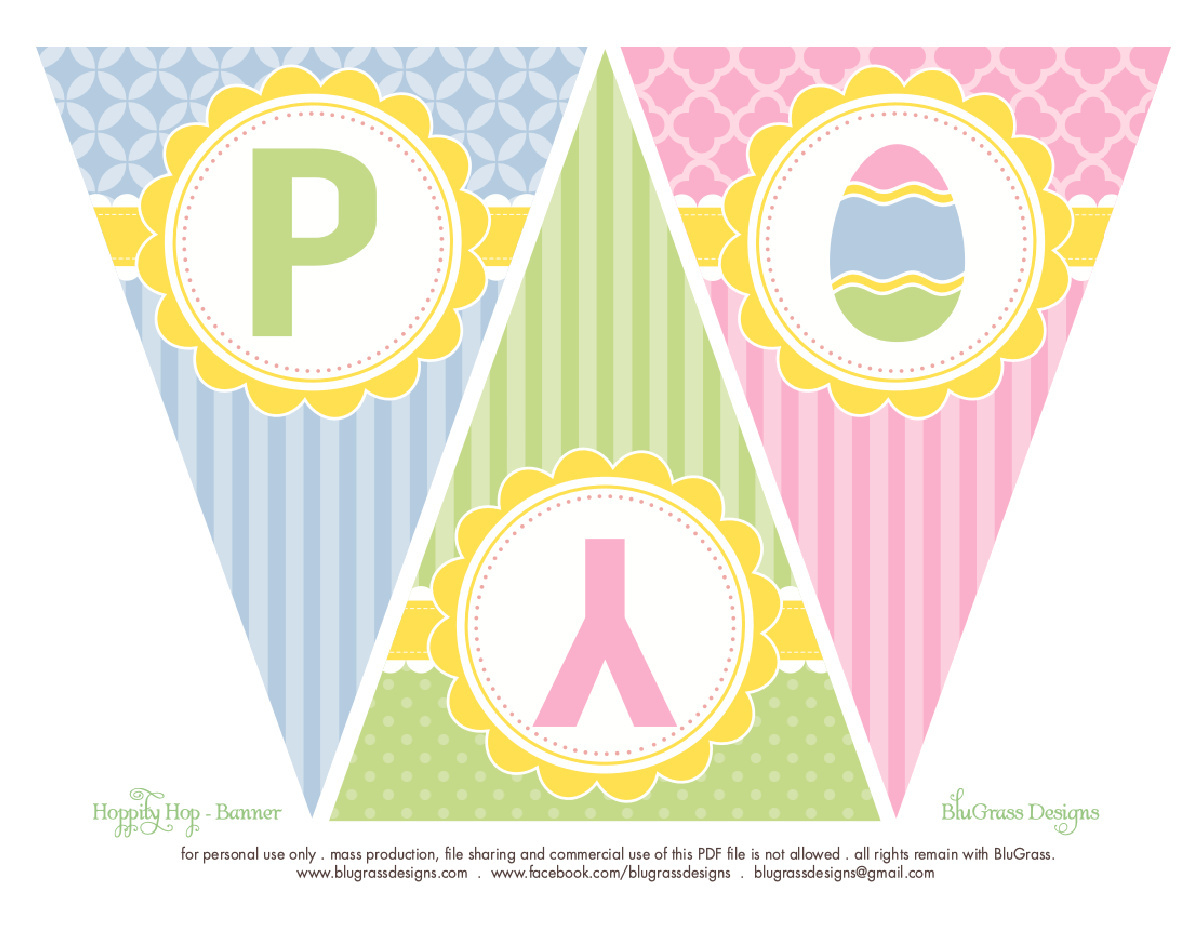 Free Hoppity Hop Easter Party Printables | Catch My Party for Free Printable Easter Bunting