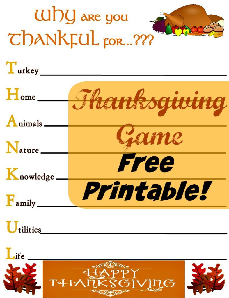 Free I Am Thankful For Worksheet (3 Simple Printables!) - Leap Of inside Thanksgiving Games Printable Free