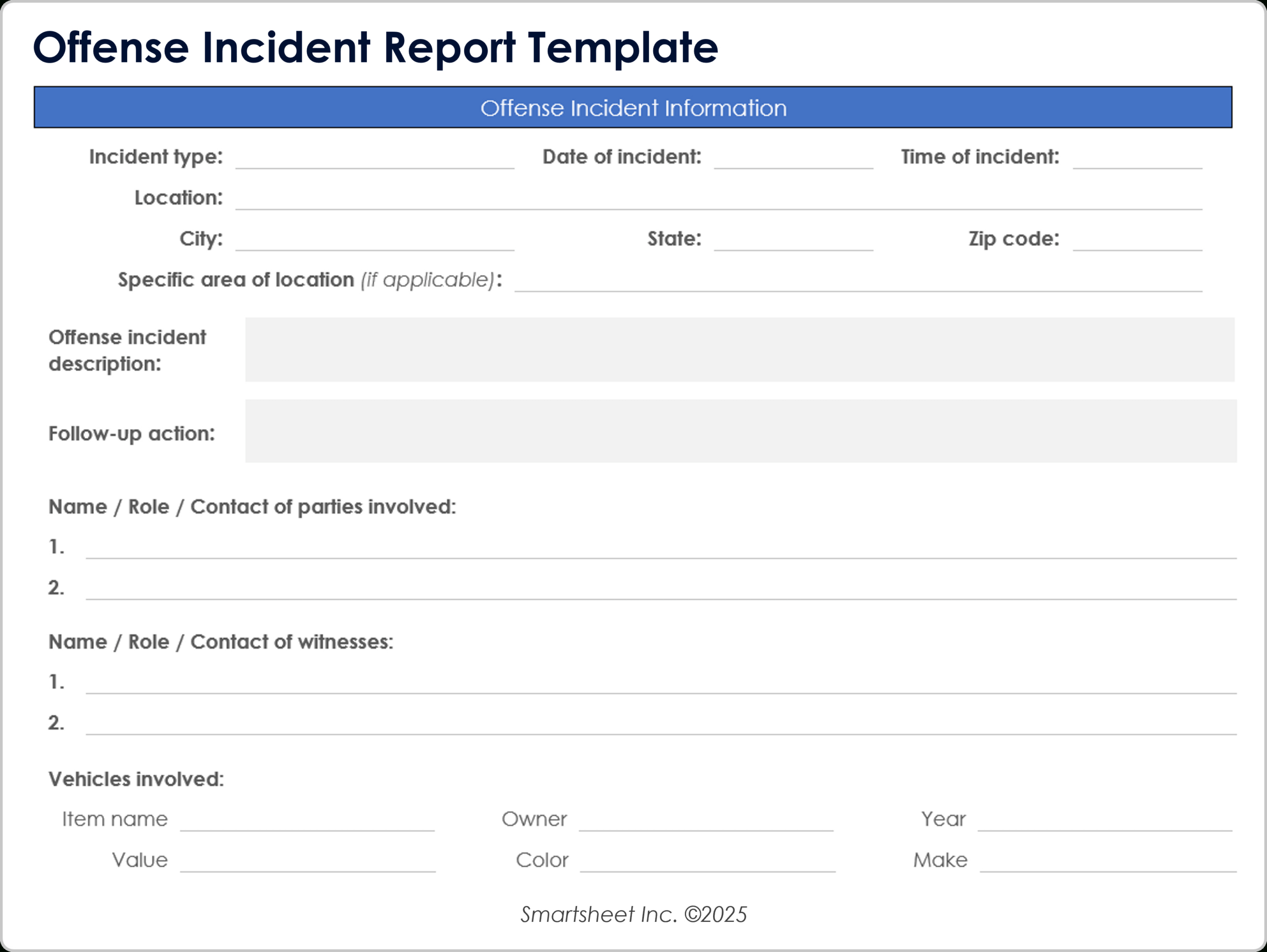 Free Incident Report Templates: All Formats, All Types pertaining to Free Printable Incident Report Form